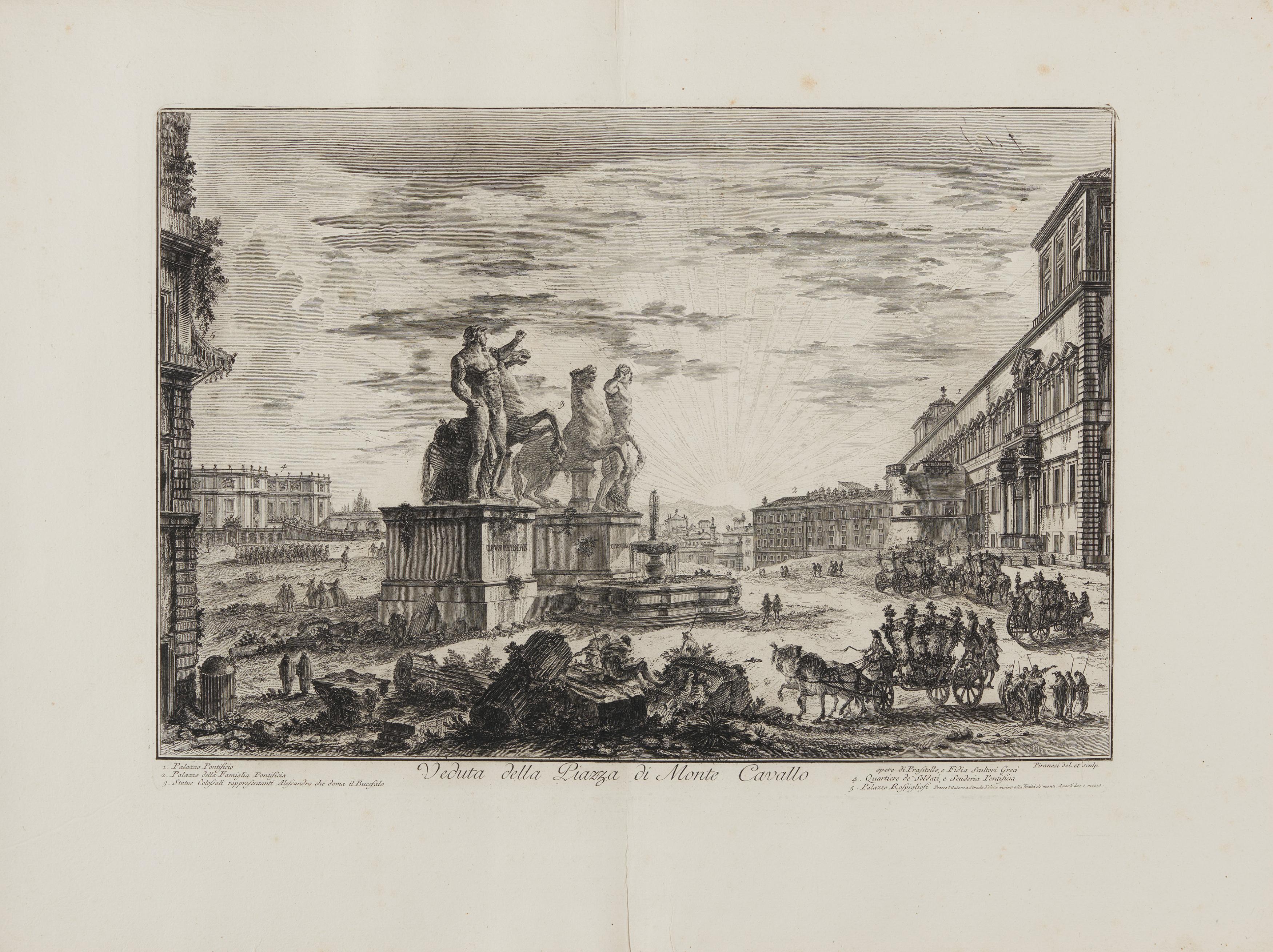Piranesi, Giovanni-Battista. Rom 1720 - 1778 – nach. Drei Radierungen: a) Piazza di Monte Callo. - Image 8 of 11