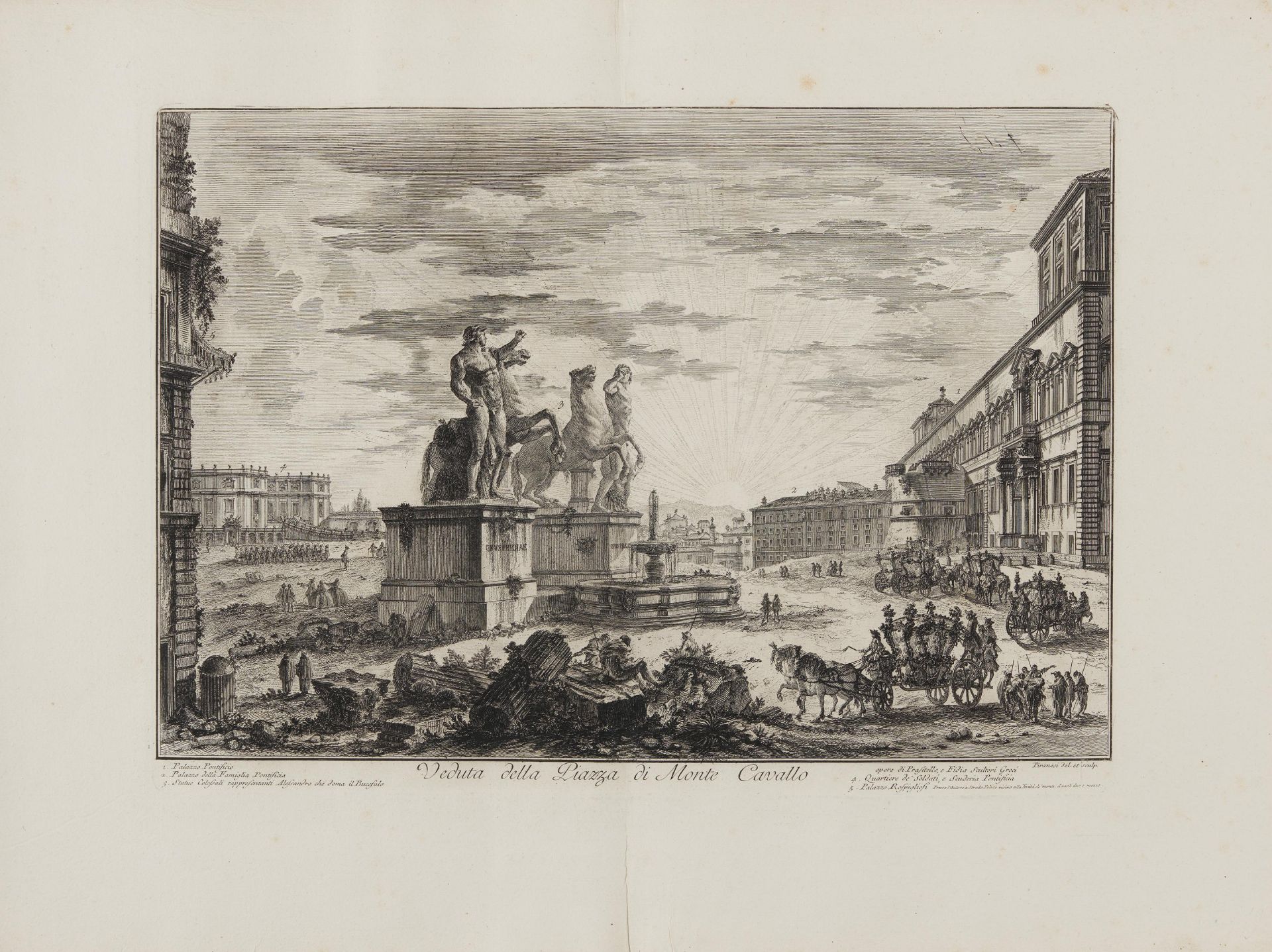 Piranesi, Giovanni-Battista. Rom 1720 - 1778 – nach. Drei Radierungen: a) Piazza di Monte Callo. - Bild 8 aus 11