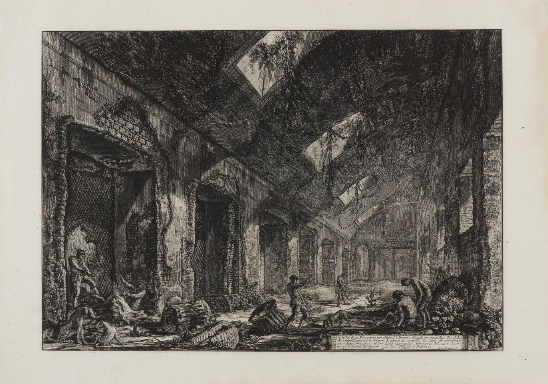 Piranesi, Giovanni-Battista. Rom 1720 - 1778 – nach. Drei Radierungen: a) Veduta di un Eliocamino. - Image 5 of 11