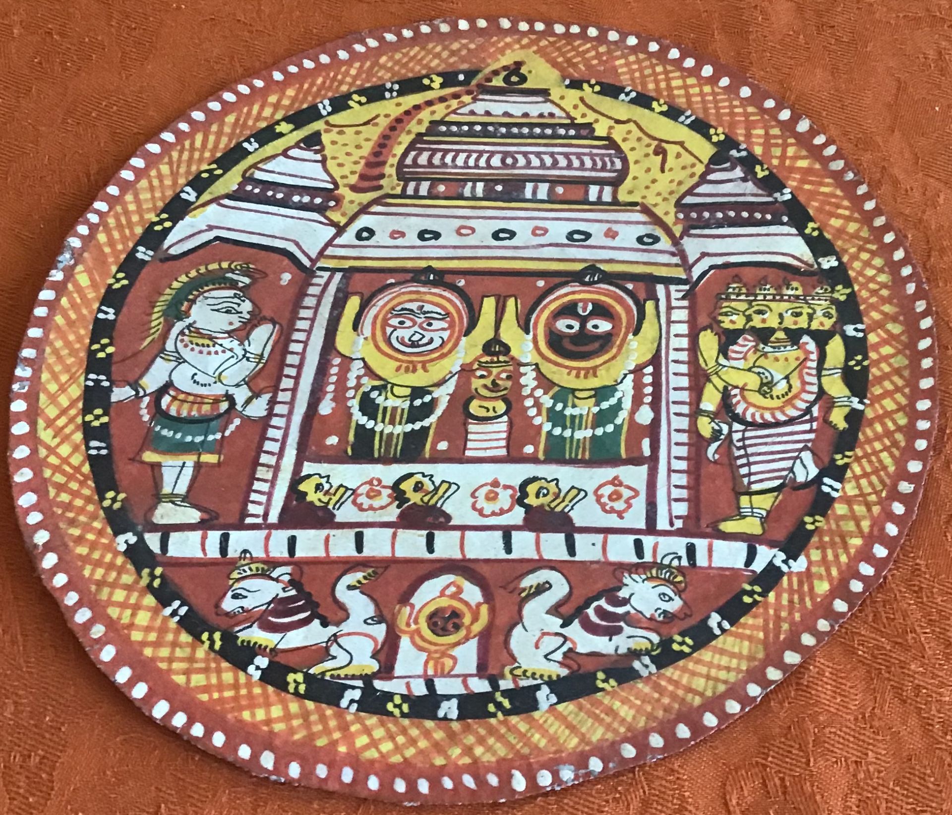 FOUR PAINTING OF THE JAGANNATHA TRINITY. India. Orissa. Puri. Late 19th/beg. 20th c. Pigments on - Bild 4 aus 5