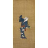 DANCER (GENROKU BIJIN). Japan. Edo period (1603-1868). Painting size 57 x 27cm. With frame 71.5 x