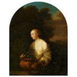 Toussaint, Gelton ca. 1630 Flanders - 1680 Copenhagen - attributed   Young Woman with Vase. Oil on
