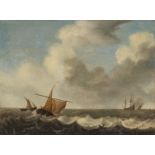 Niederländischer Meister. 18. Jh.Küstensegler auf dem Wasser. Öl auf Leinwand. Doubliert. 48 x 64cm.