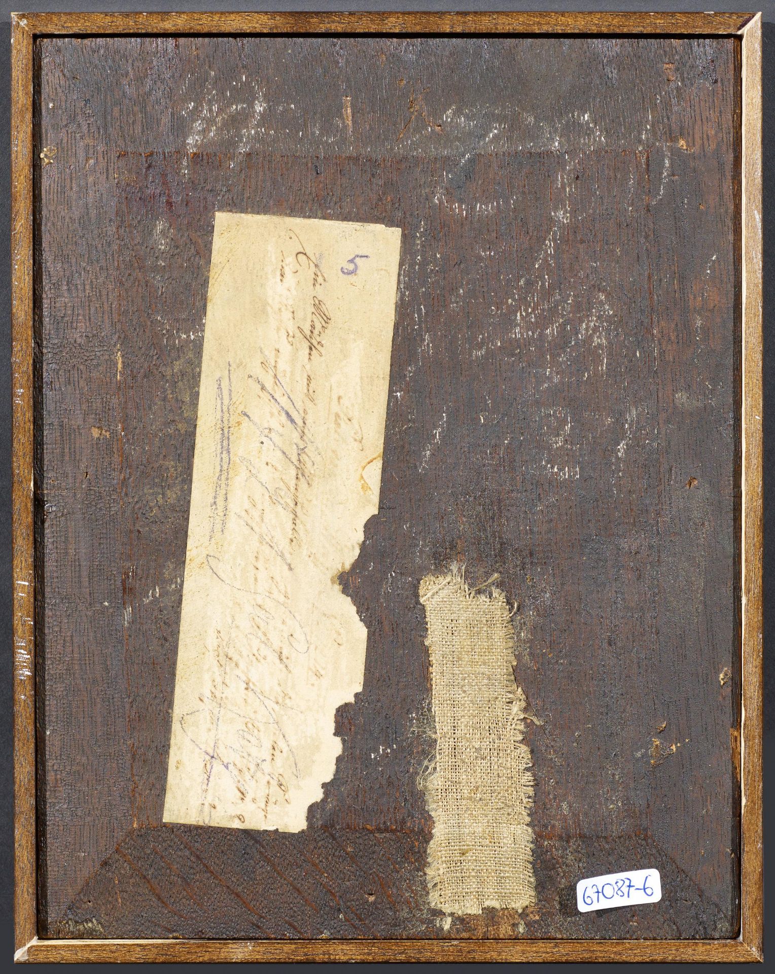 Dou, Gerrit. Leiden 1612 - 1675. Kopie nach. Die Mausefalle. Öl auf Holz. 26,5 x 20,5cm. Rahmen. - Image 3 of 4