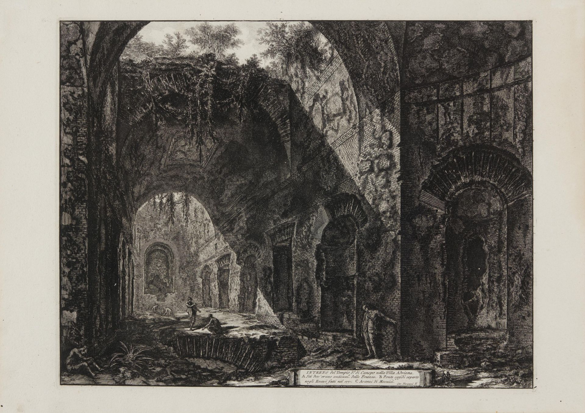 Piranesi, Giovanni-Battista. Rom 1720 - 1778 – nach. Zwei Radierungen: a) Interno del Tempio di - Image 5 of 8