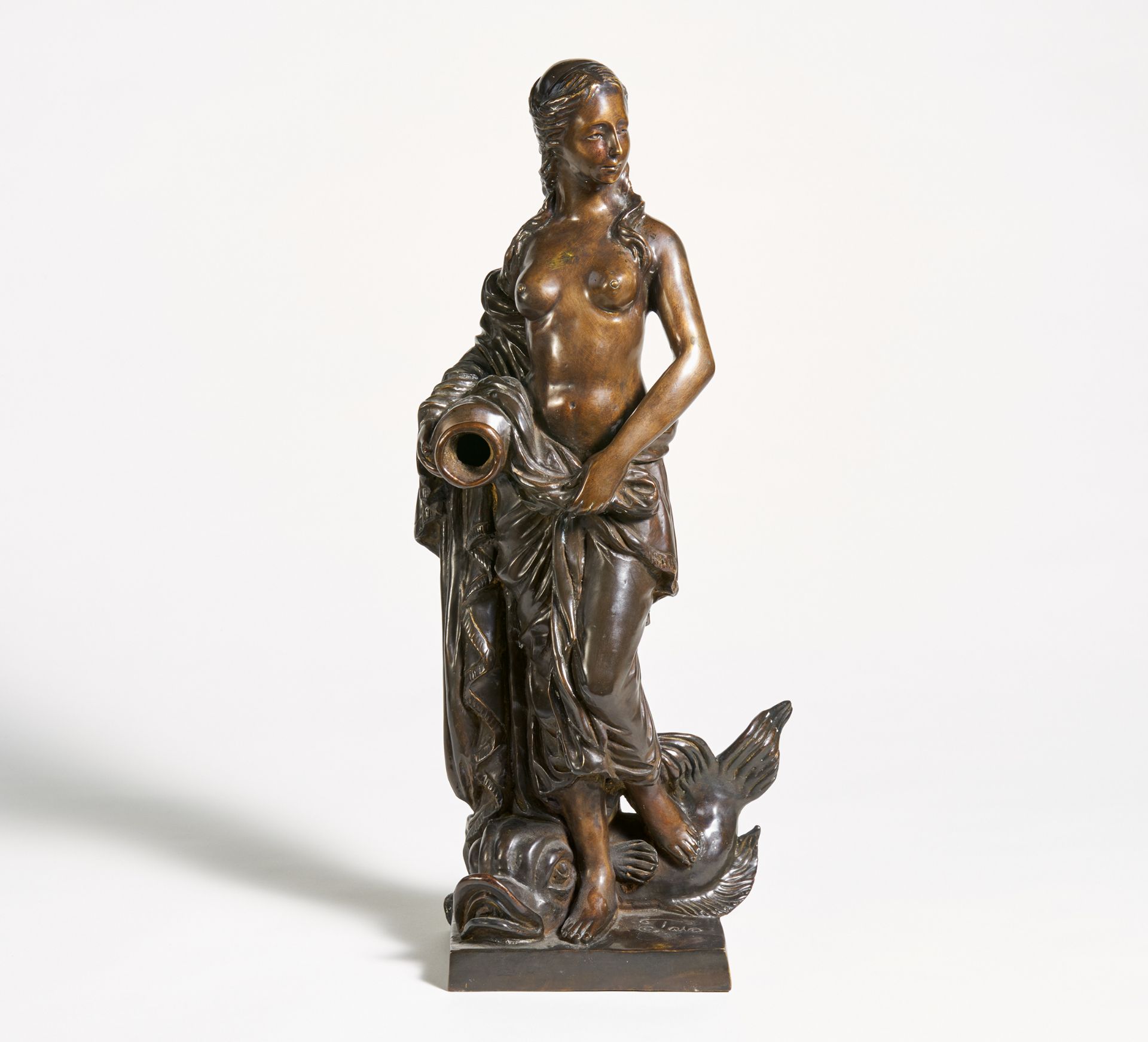 QUELLNYMPHE. Bronze. H.53cm. Bezeichnet Teis. Zustand B. Provenienz:Sammlung Horst Jouy.