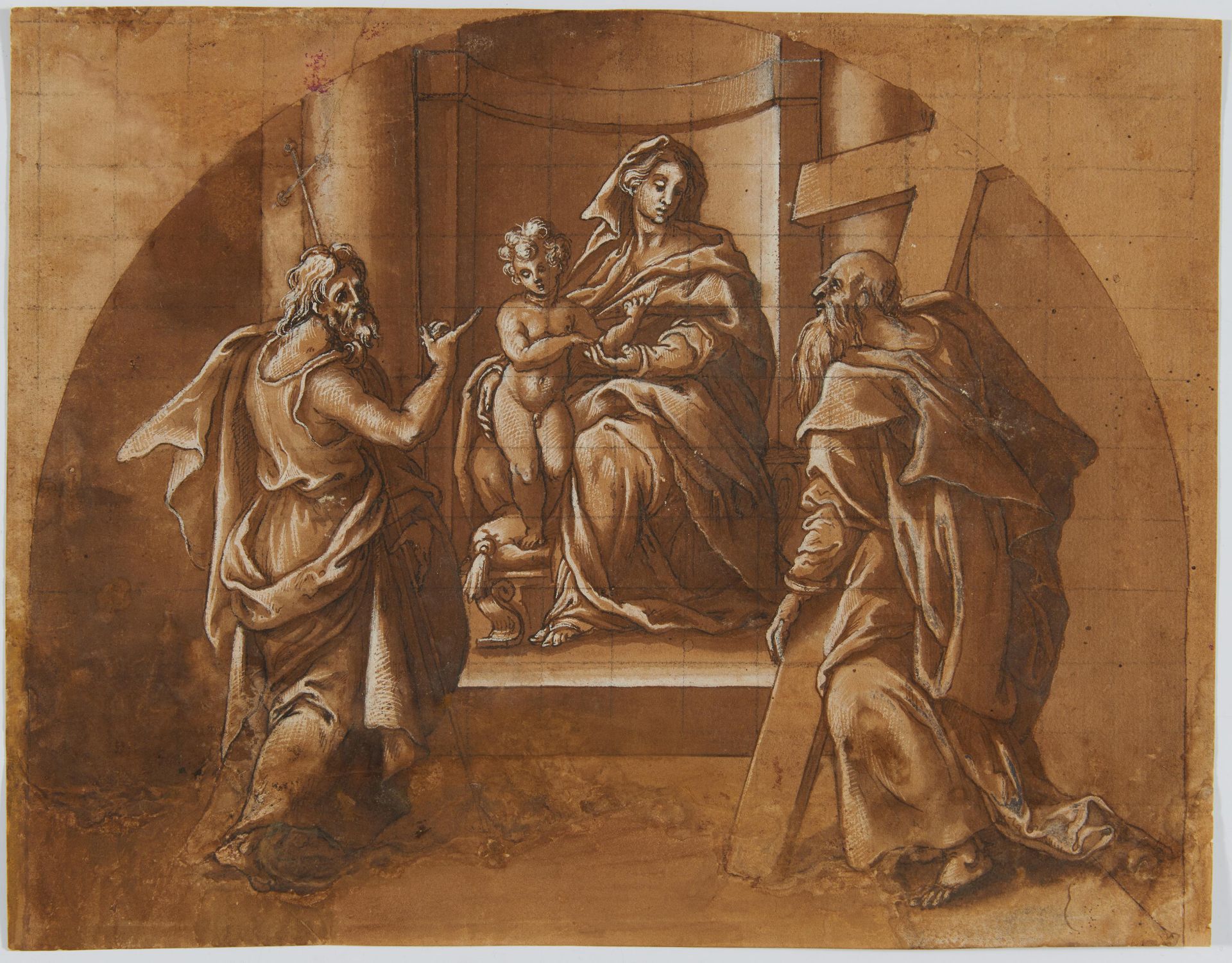 Madonna mit Jesuskind, Johannes dem Täufer und dem Heiligen Andreas - Image 2 of 4