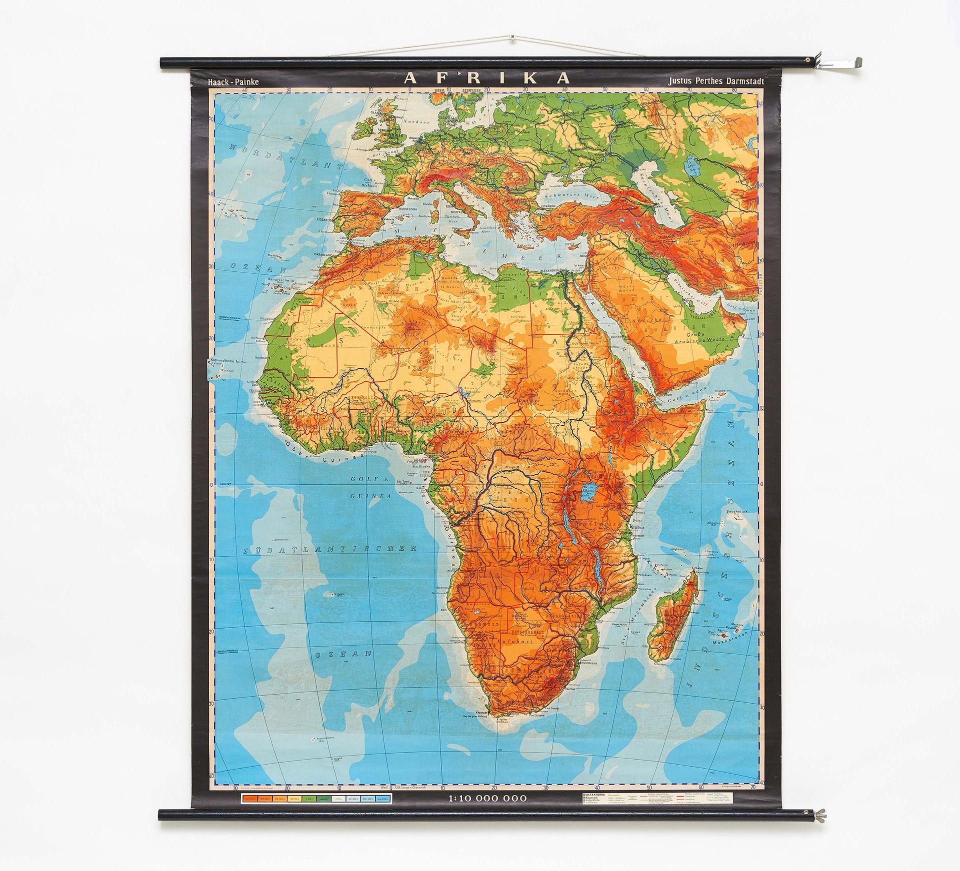 Fünf "Schreiber's große Wandtafeln der Naturgeschichte der Amphibien" & eine Landkarte Afrikas - Image 2 of 6
