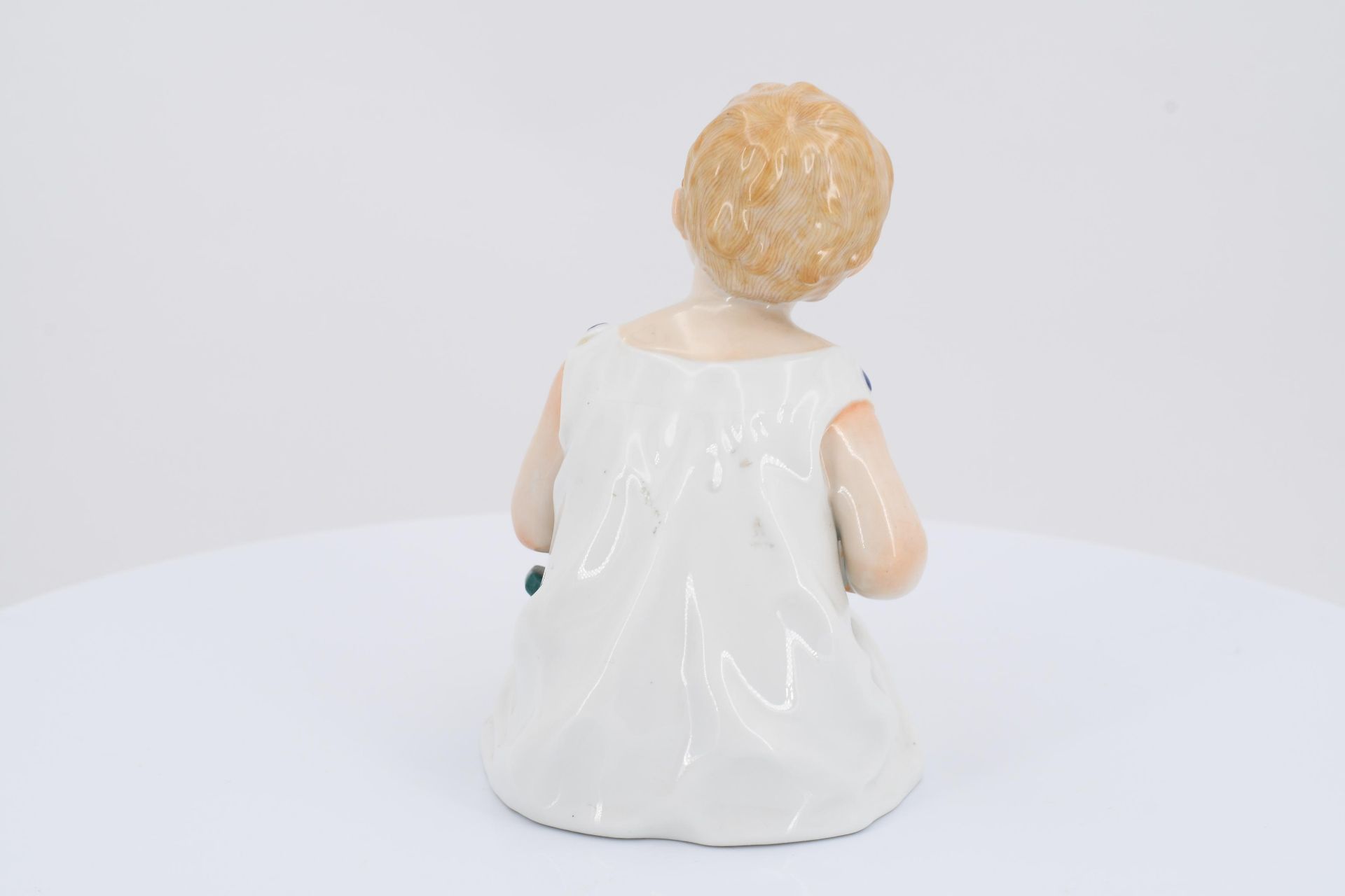 Porcelain figurine of sitting girl with sheep - Image 4 of 6