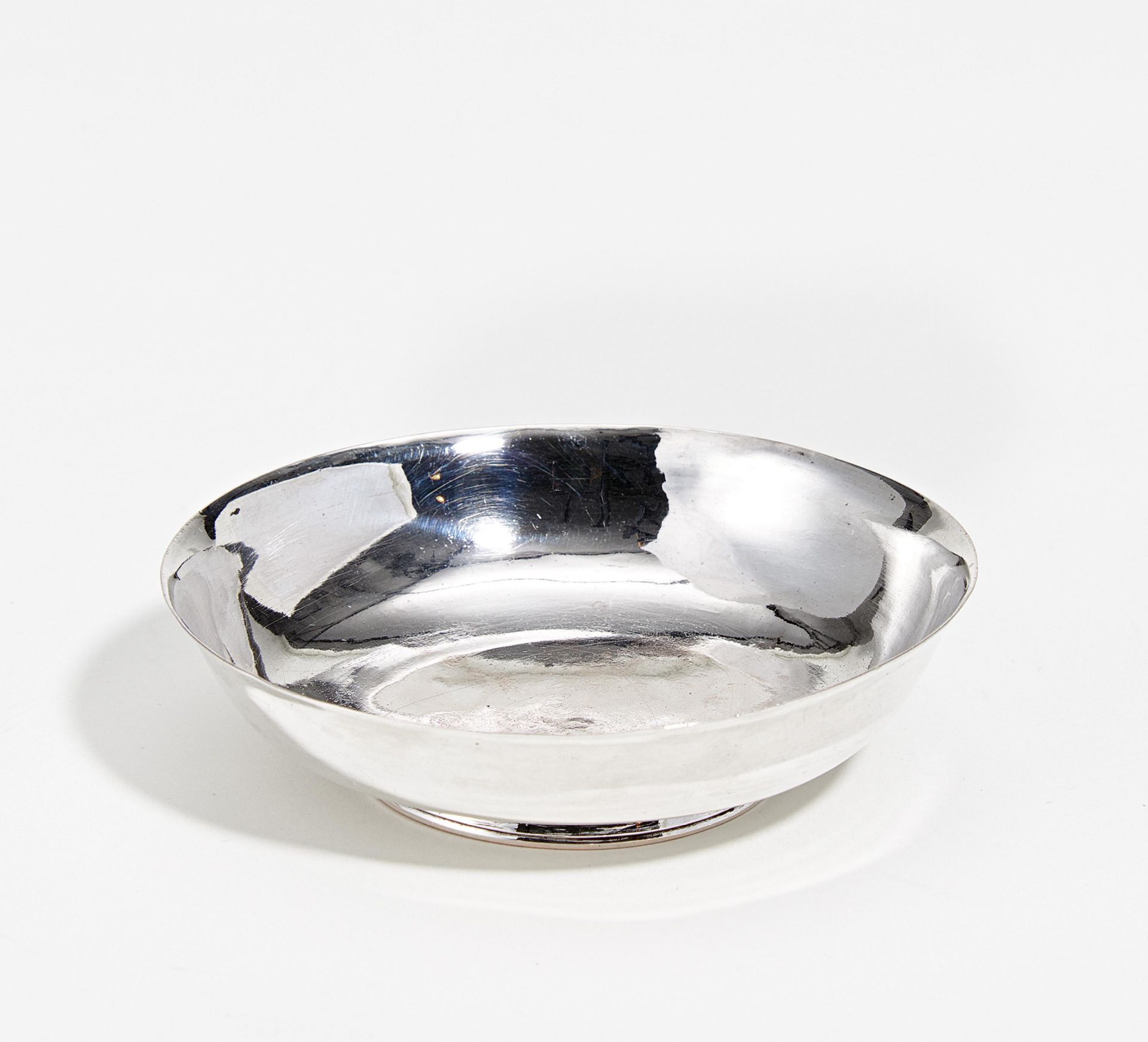 Small round silver bowl with slightly flared rim
