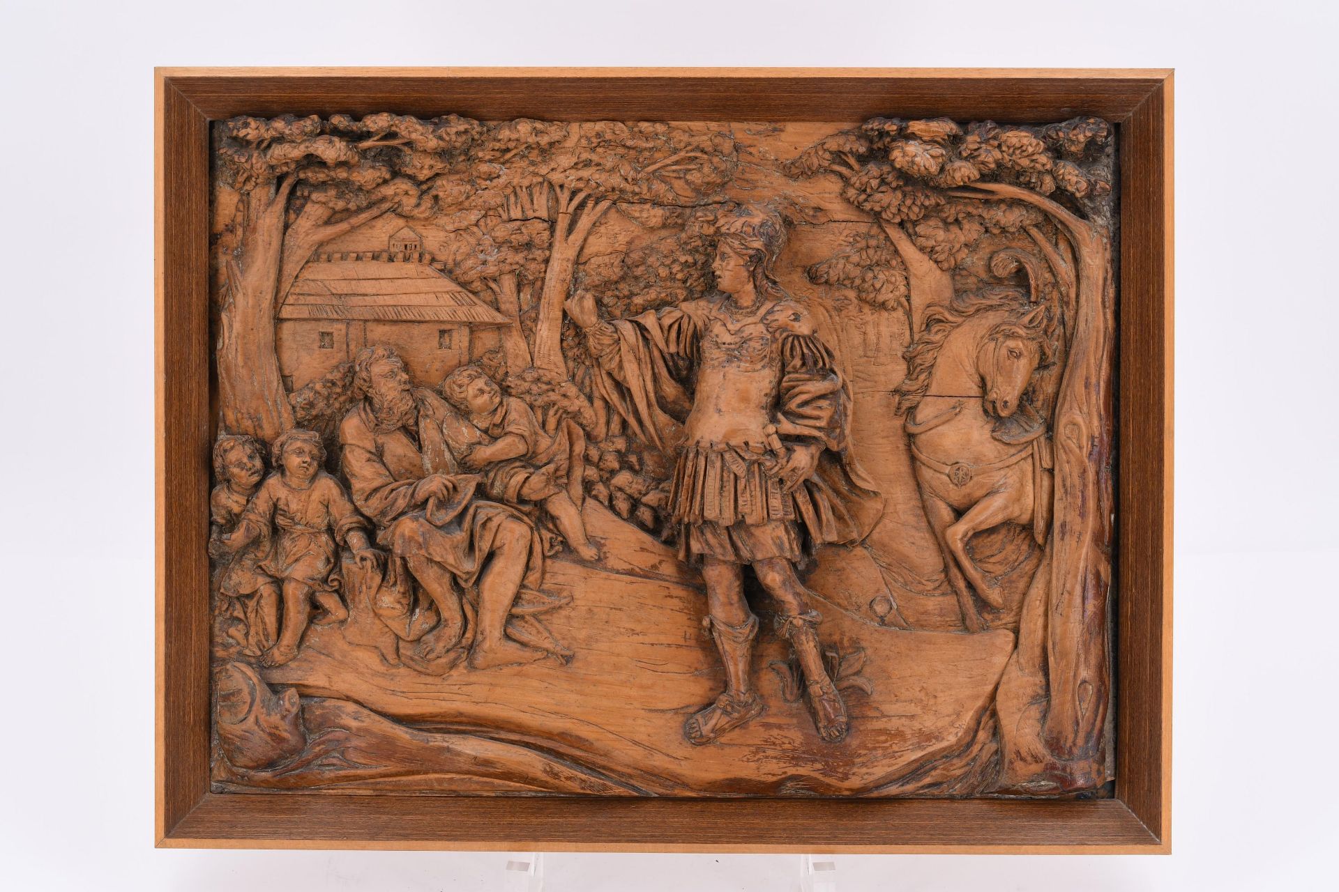 Pair of wooden reliefs with mythological scenes - Image 6 of 7