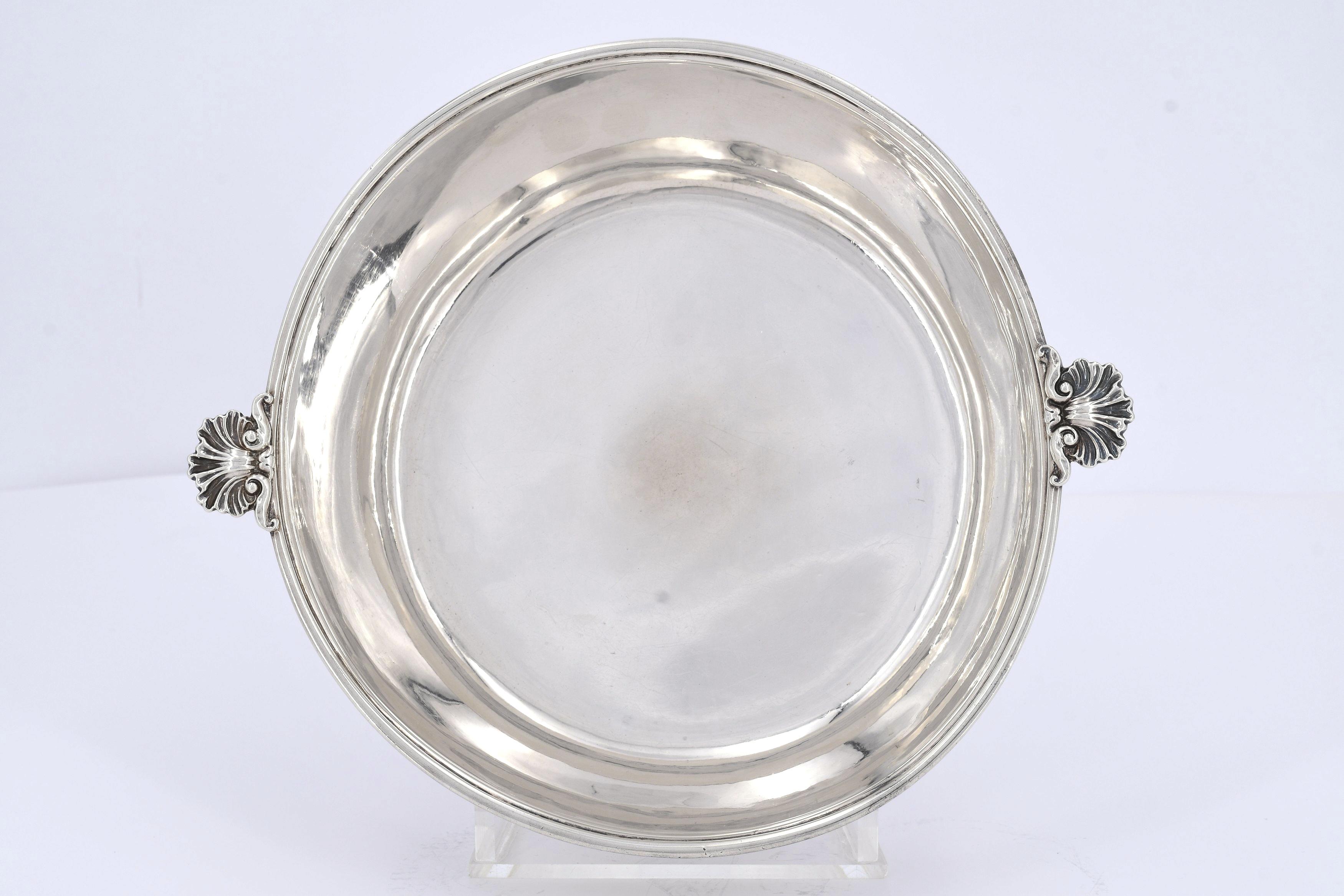 George III silver serving bowl with insert - Image 6 of 7