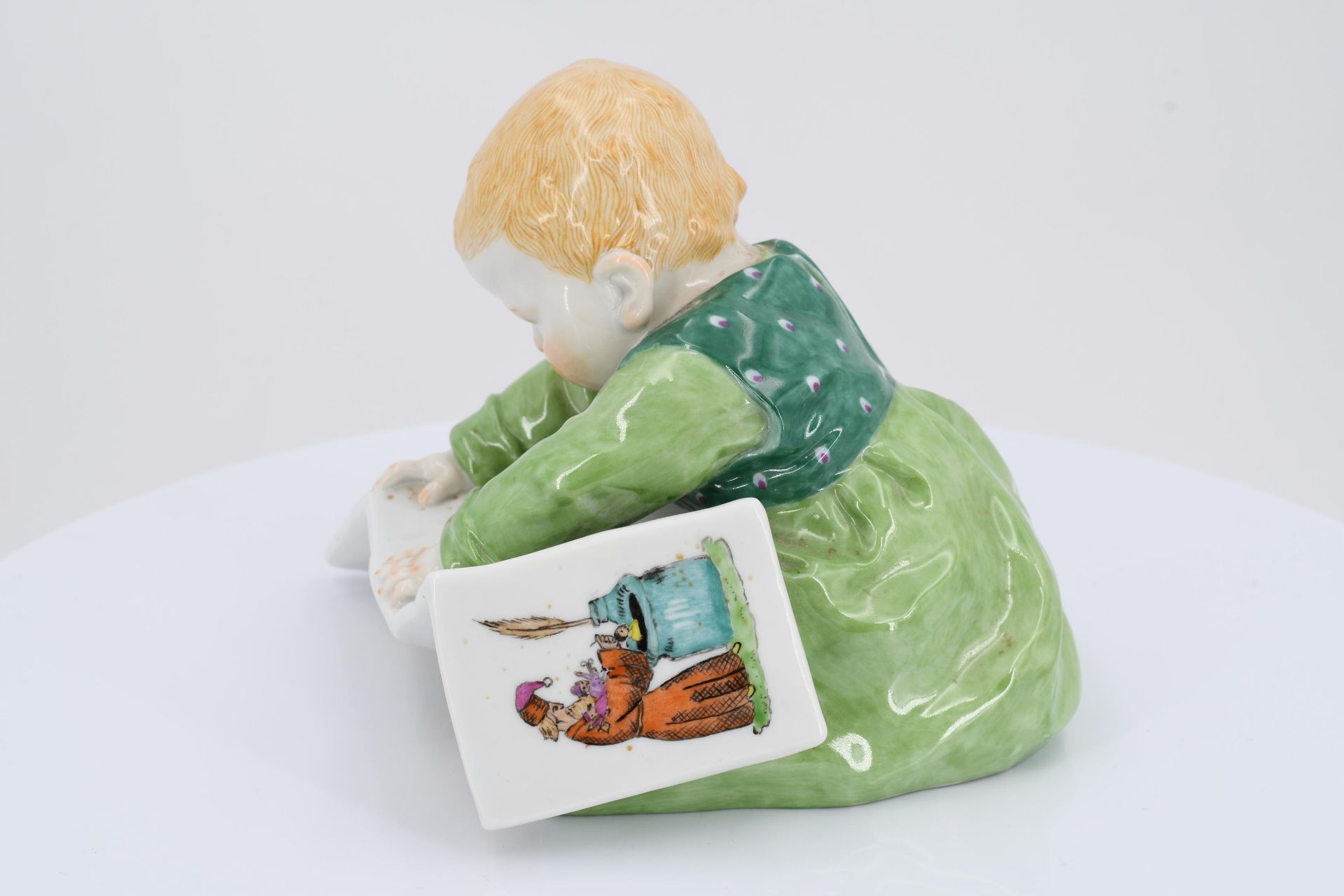 Porcelain figurine of child with storybook - Image 5 of 6