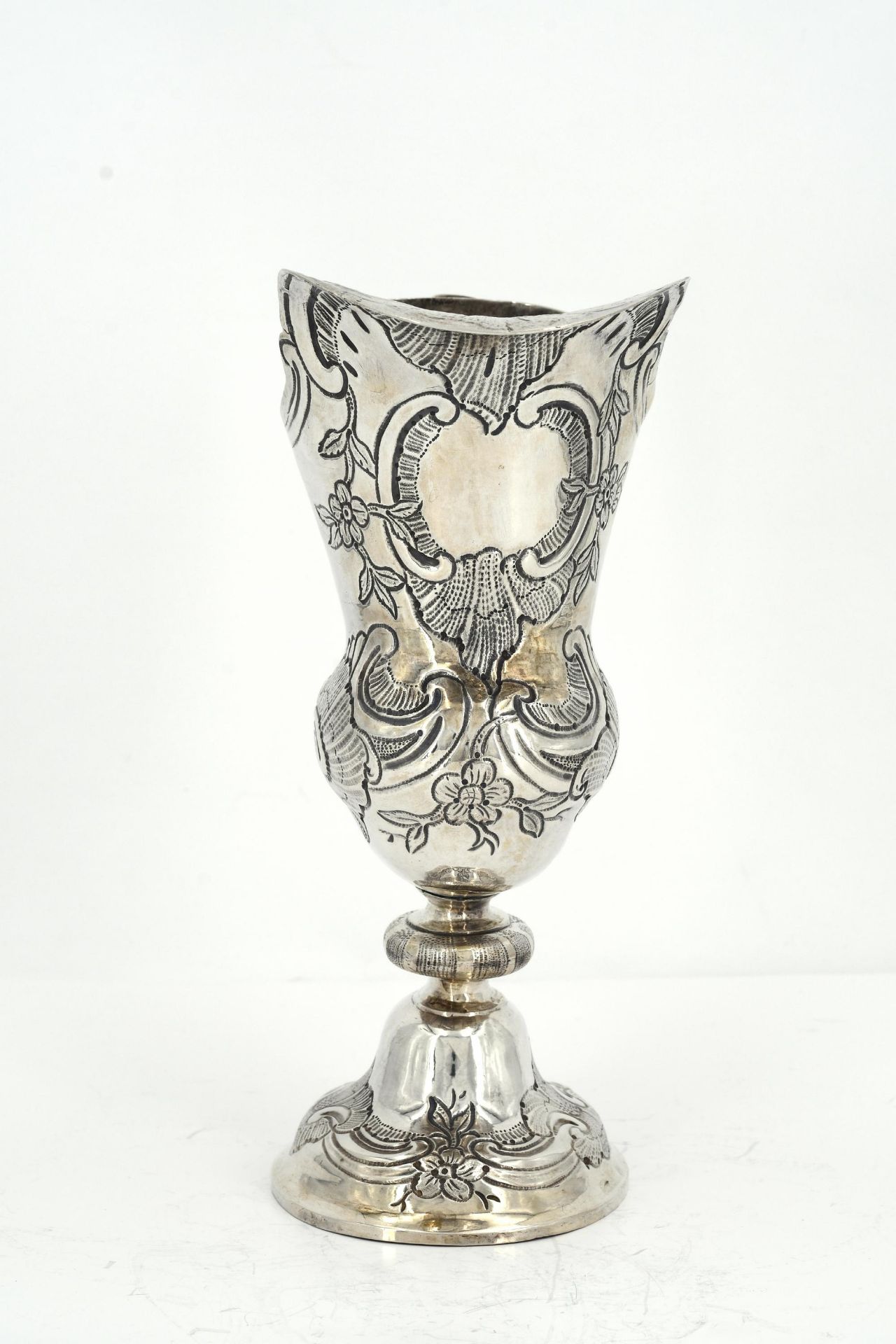 Silver helmet shaped jug with rocaille décor - Image 3 of 7