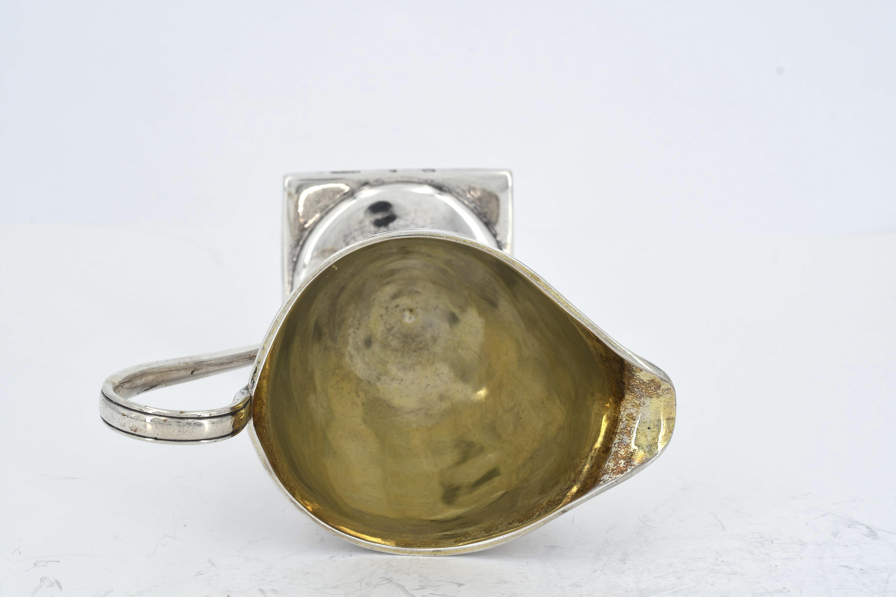 Footed silver milk jug - Image 6 of 8