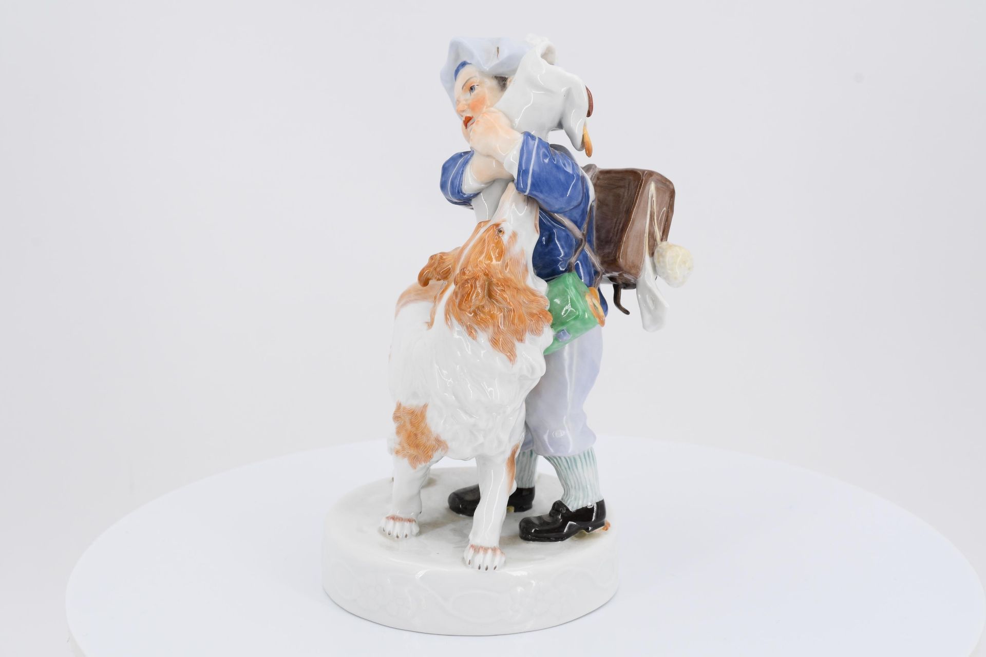 Porcelain figurine of school boy with dog - Image 3 of 6