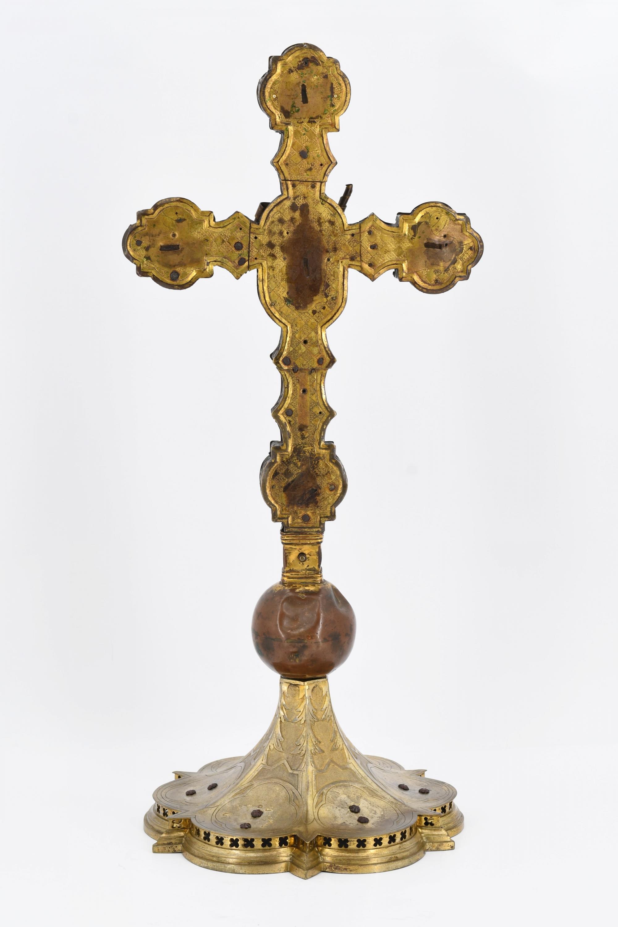 Gothic lecture cross made of wood and copper - Image 4 of 6