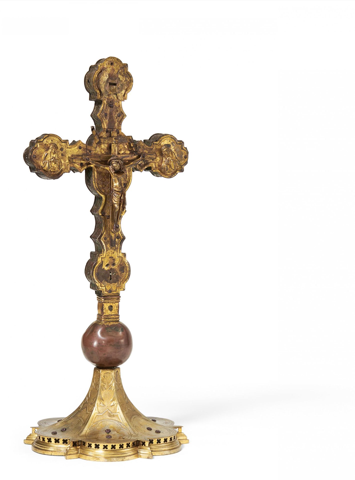 Gothic lecture cross made of wood and copper