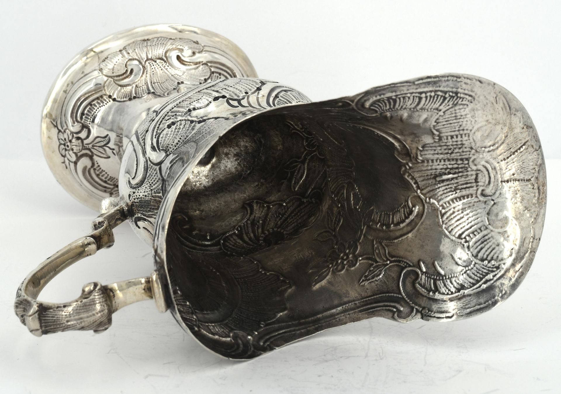 Silver helmet shaped jug with rocaille décor - Image 6 of 7