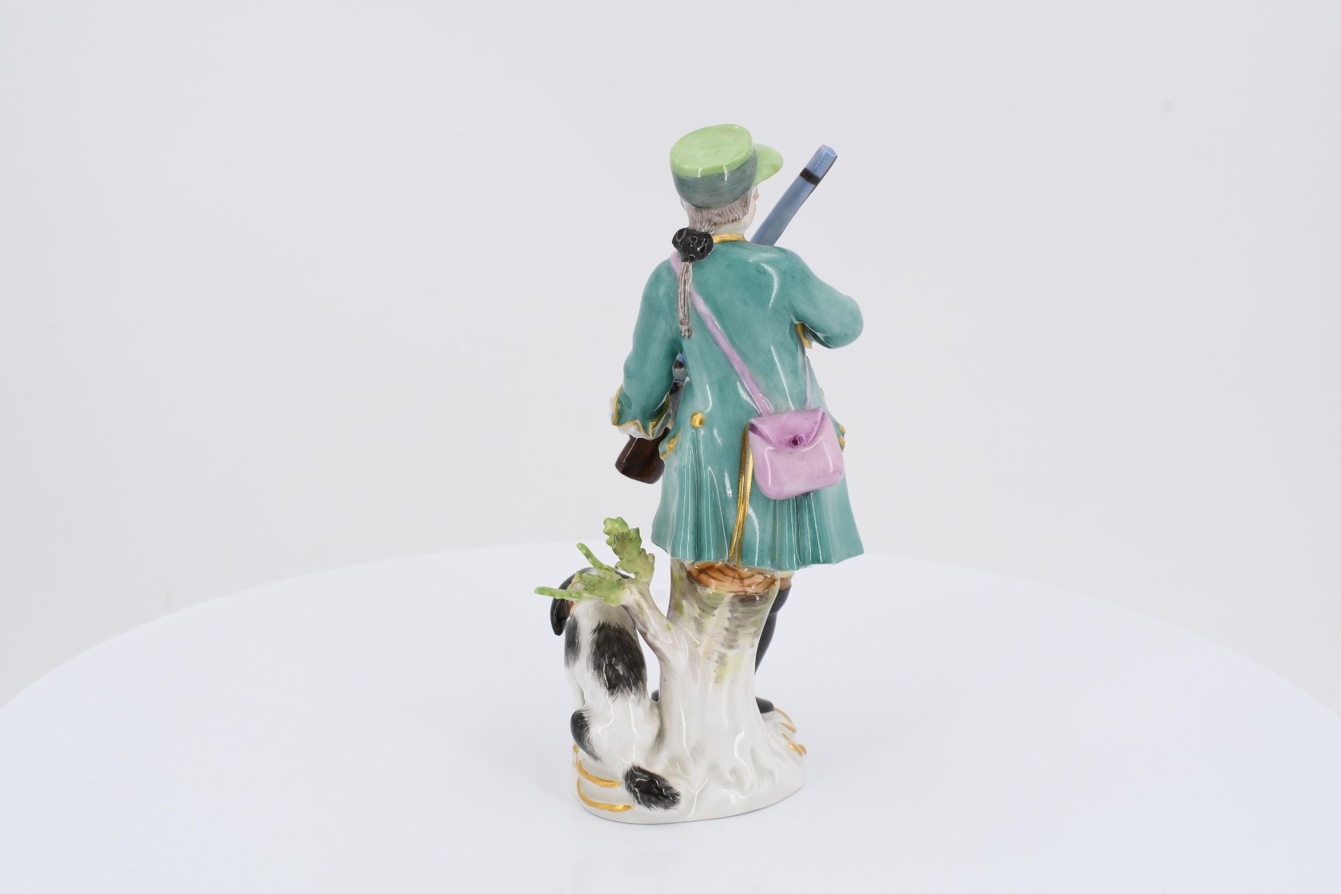 Porcelain figurine of hunter with musket and dog - Image 4 of 6