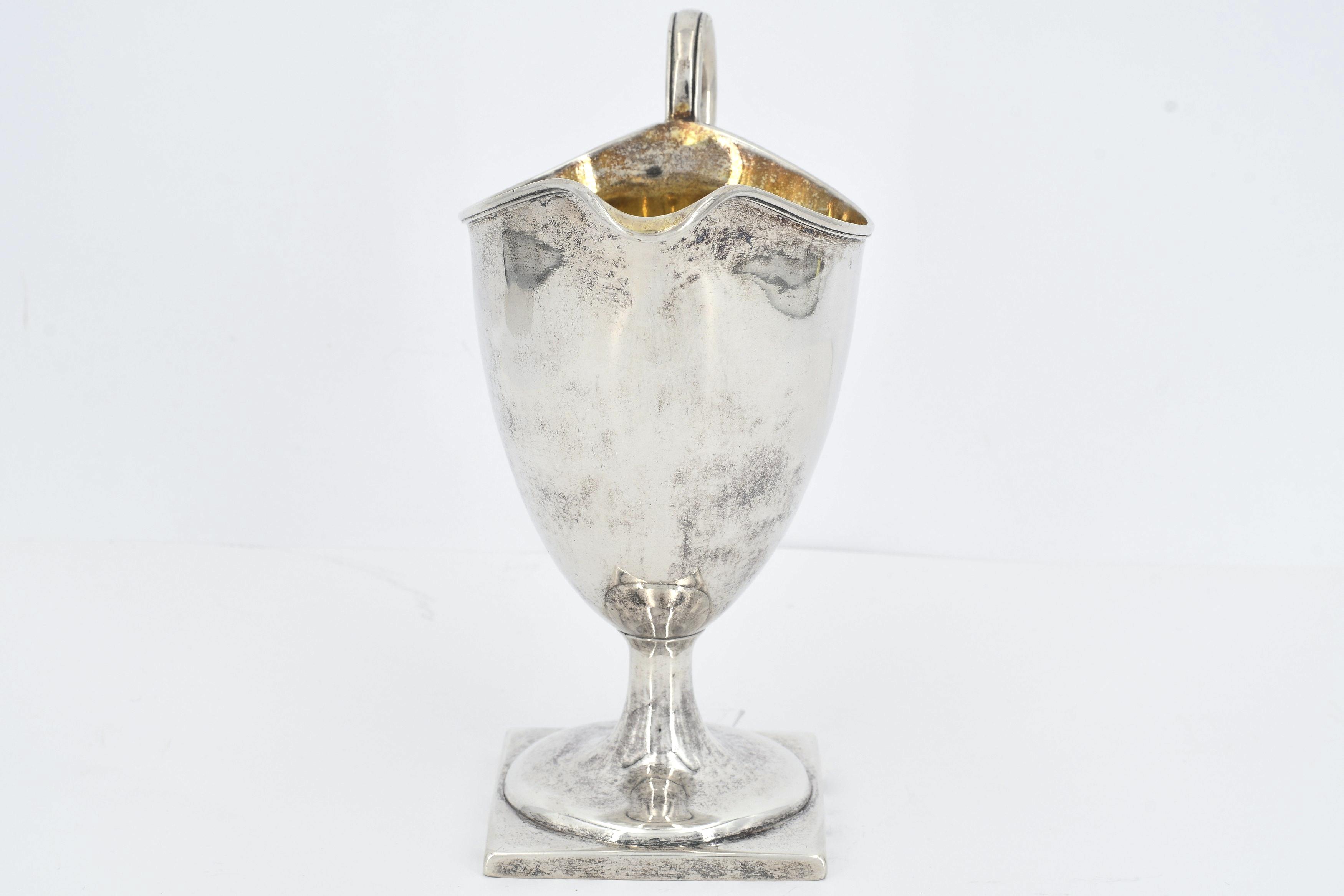 Footed silver milk jug - Image 3 of 8
