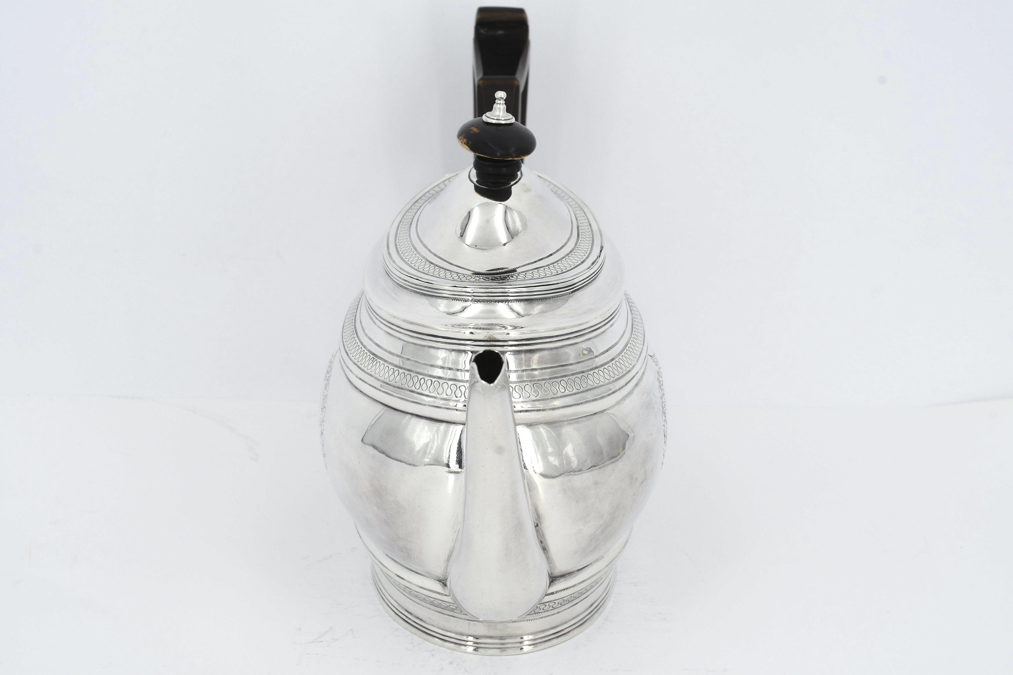 George III silver tea pot on stand - Image 5 of 9