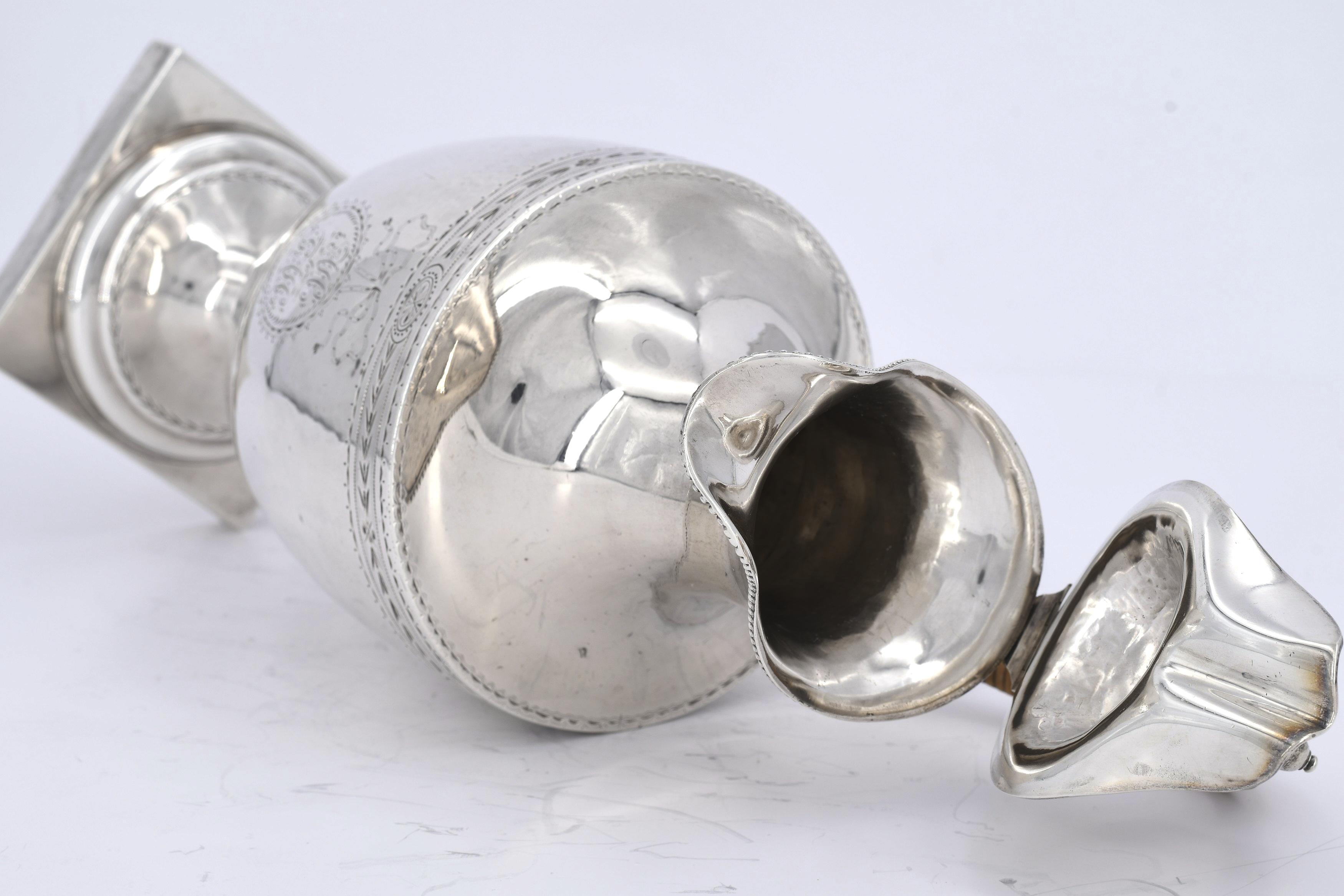 Footed George III silver jug - Image 6 of 8