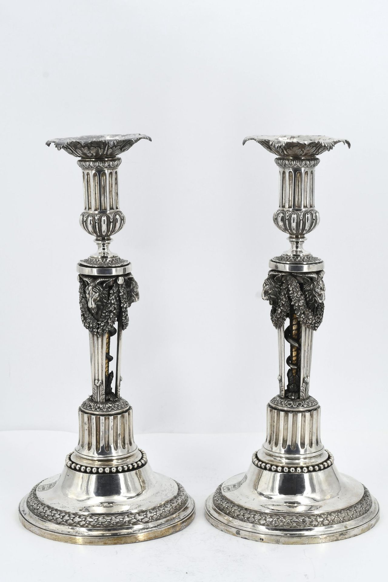 Pair of magnificent silver candlesticks from the Landsberg-Velen service - Image 5 of 8