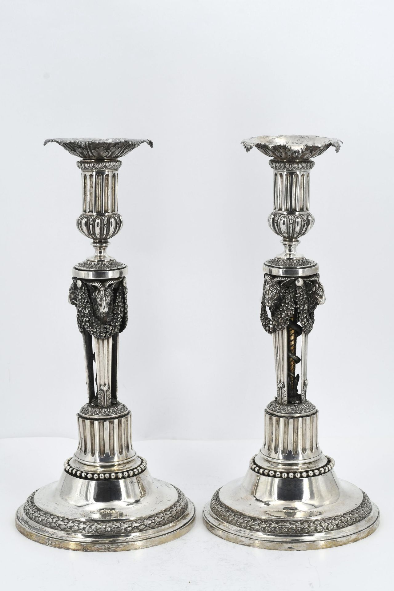 Pair of magnificent silver candlesticks from the Landsberg-Velen service - Image 4 of 8