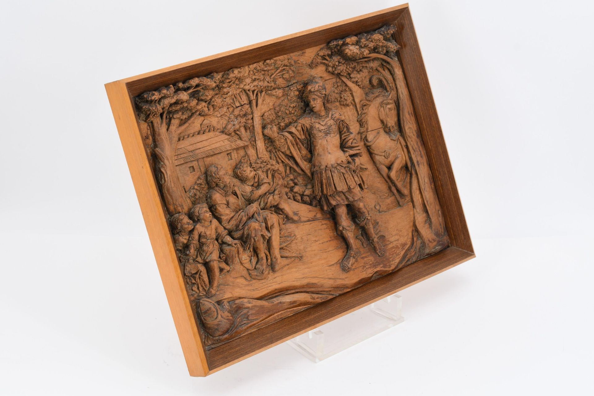 Pair of wooden reliefs with mythological scenes - Image 5 of 7