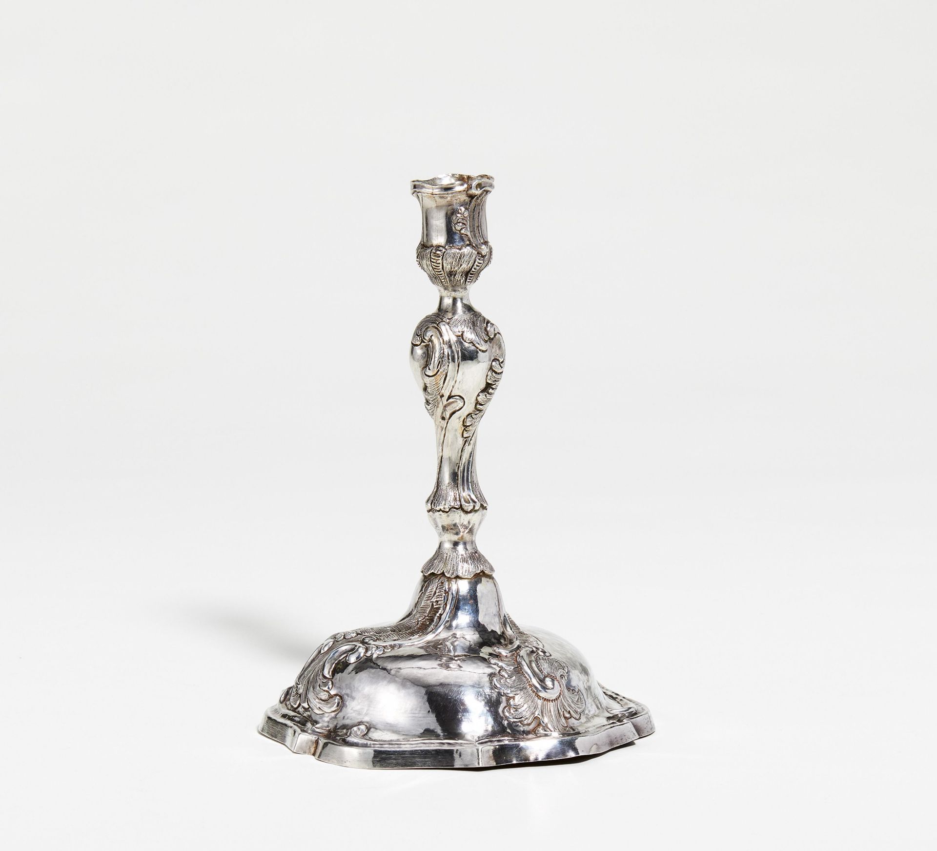 Rococo silver candlestick