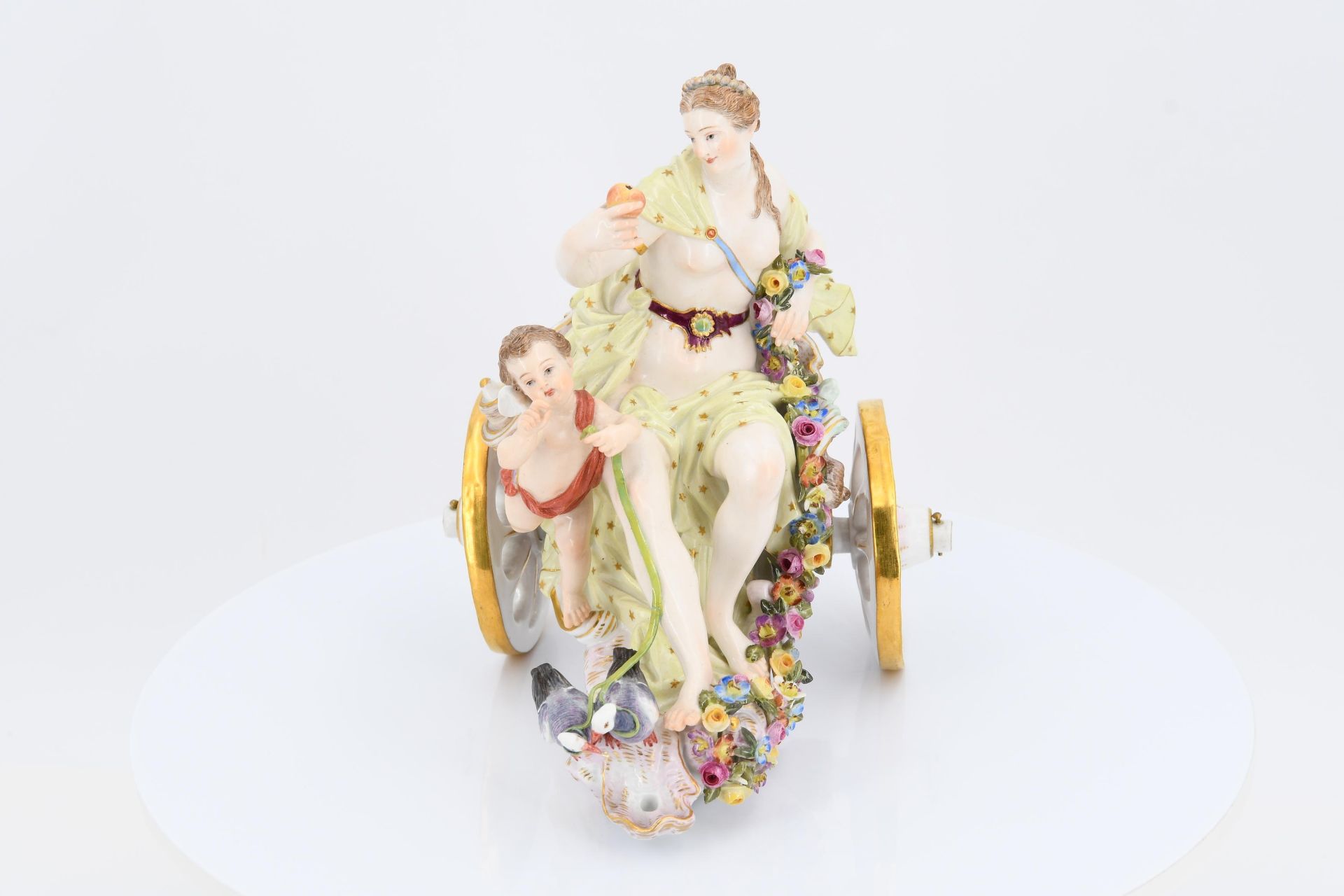 Porcelain figurine of Venus on carriage - Image 2 of 6