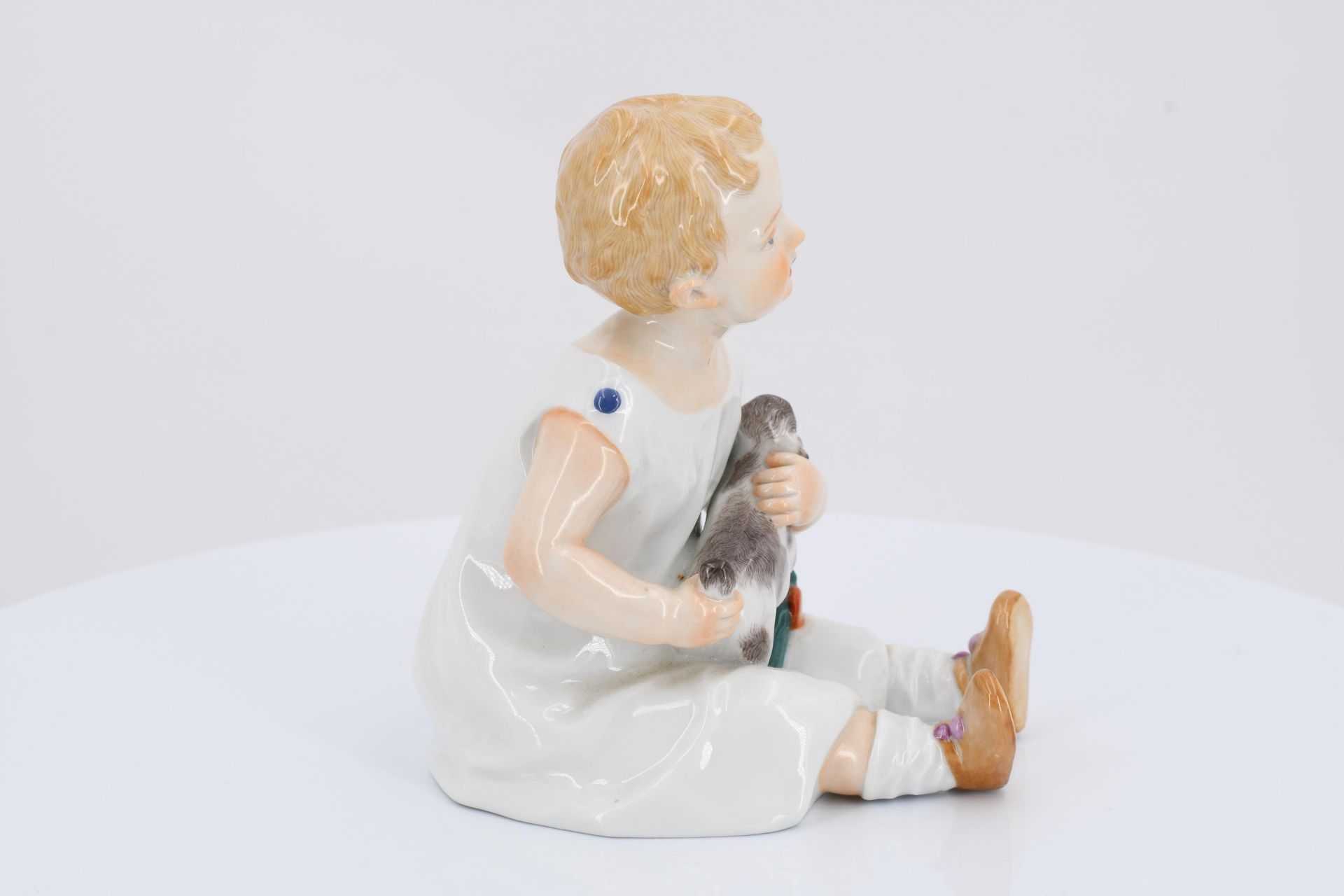 Porcelain figurine of sitting girl with sheep - Image 5 of 6