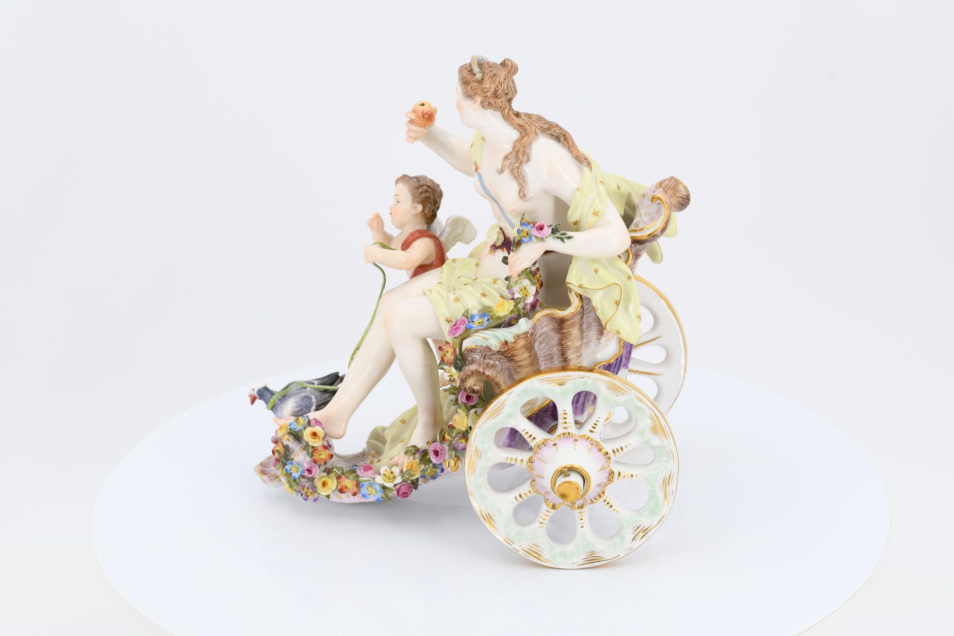 Porcelain figurine of Venus on carriage - Image 3 of 6