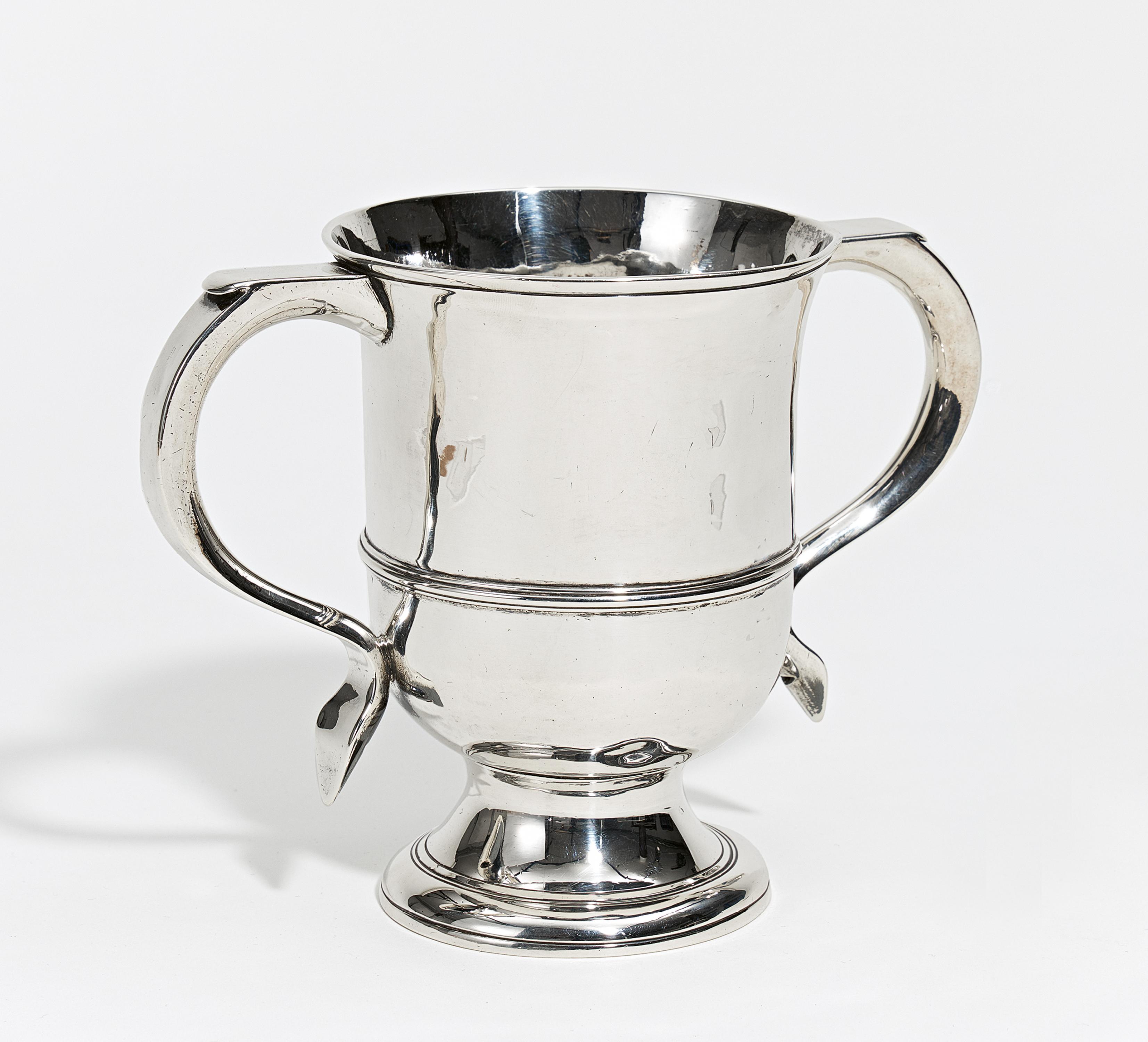 George III silver double-handled beaker with monogram