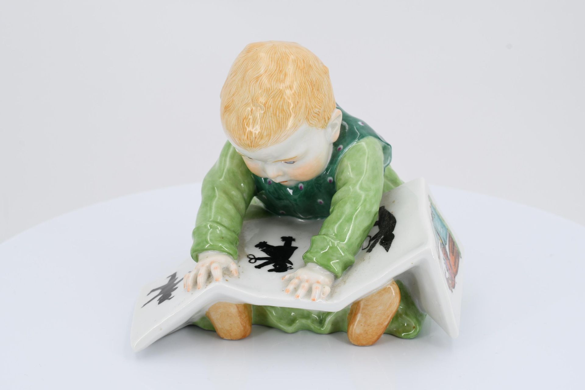 Porcelain figurine of child with storybook - Image 2 of 6