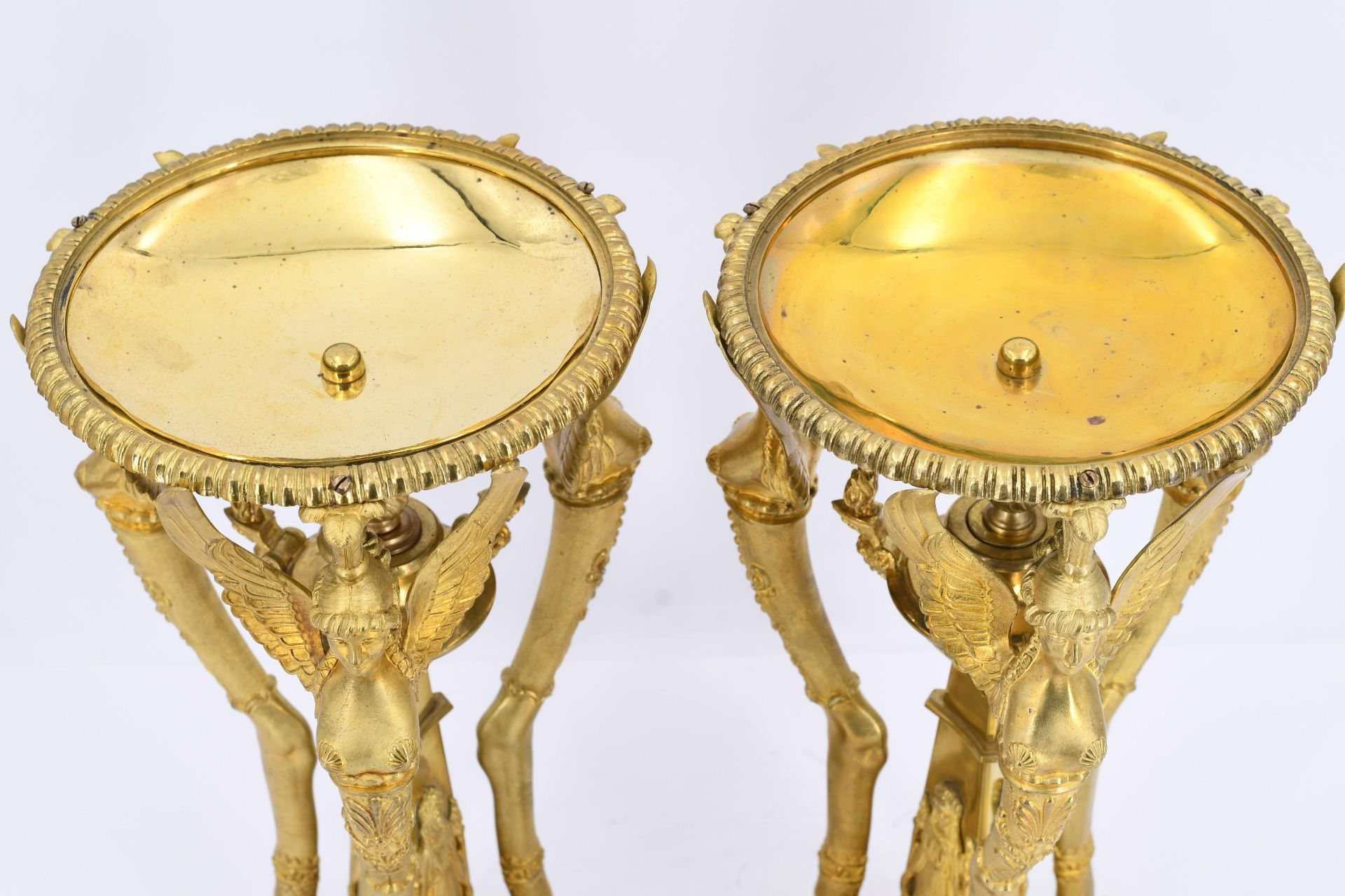 Pair of empire style bronze incense bowls - Image 6 of 9