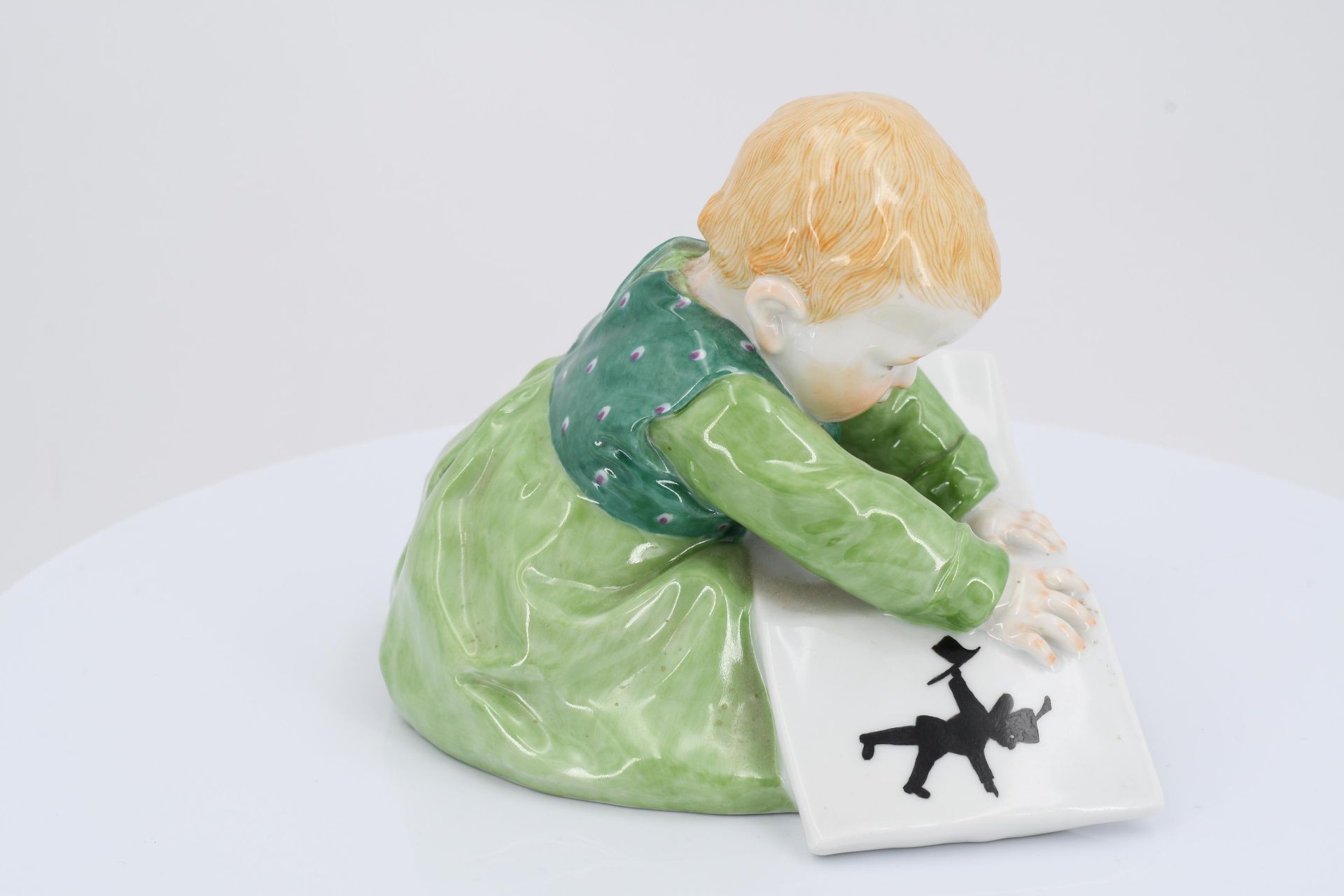 Porcelain figurine of child with storybook - Image 3 of 6