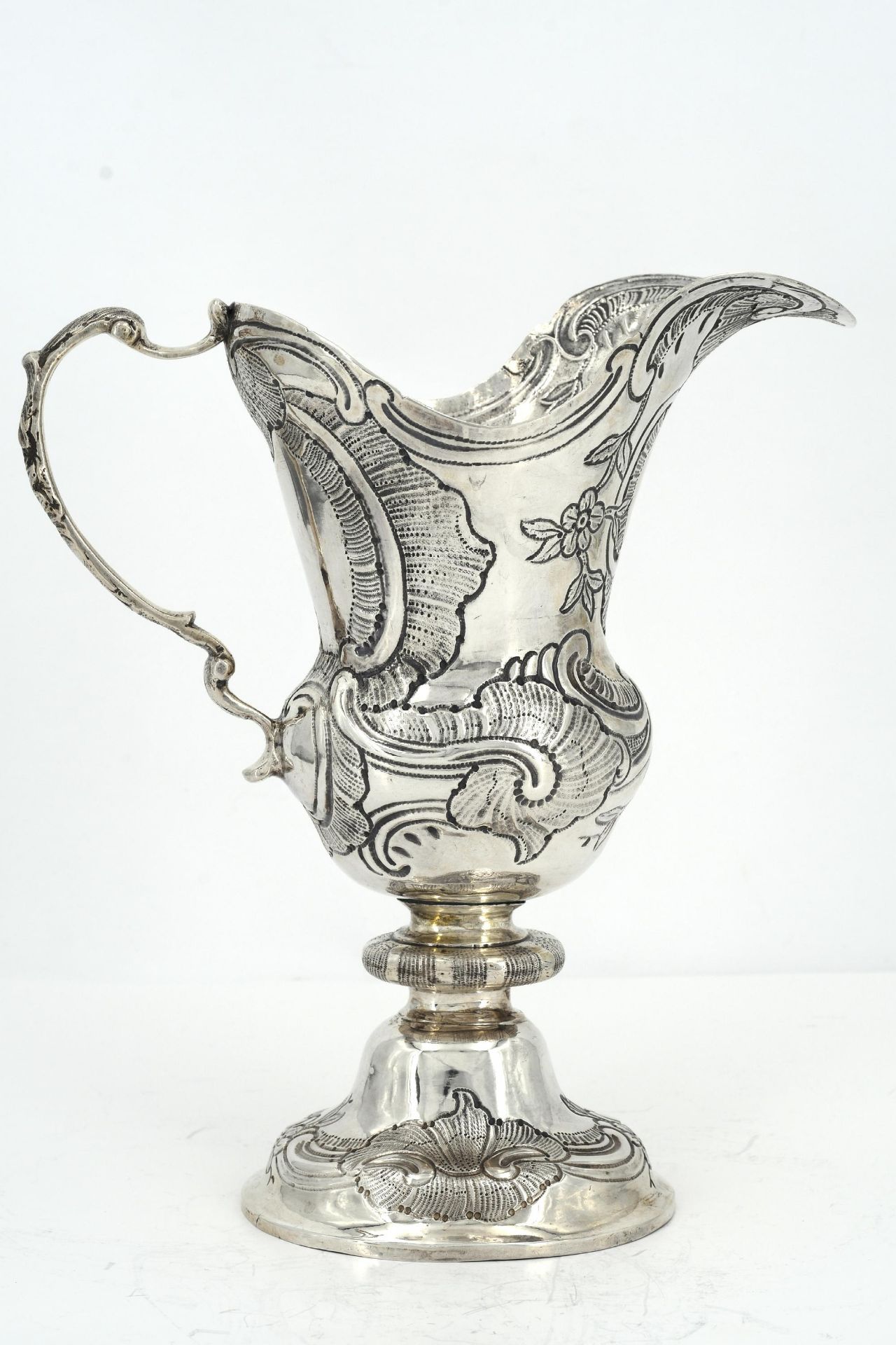 Silver helmet shaped jug with rocaille décor - Image 2 of 7