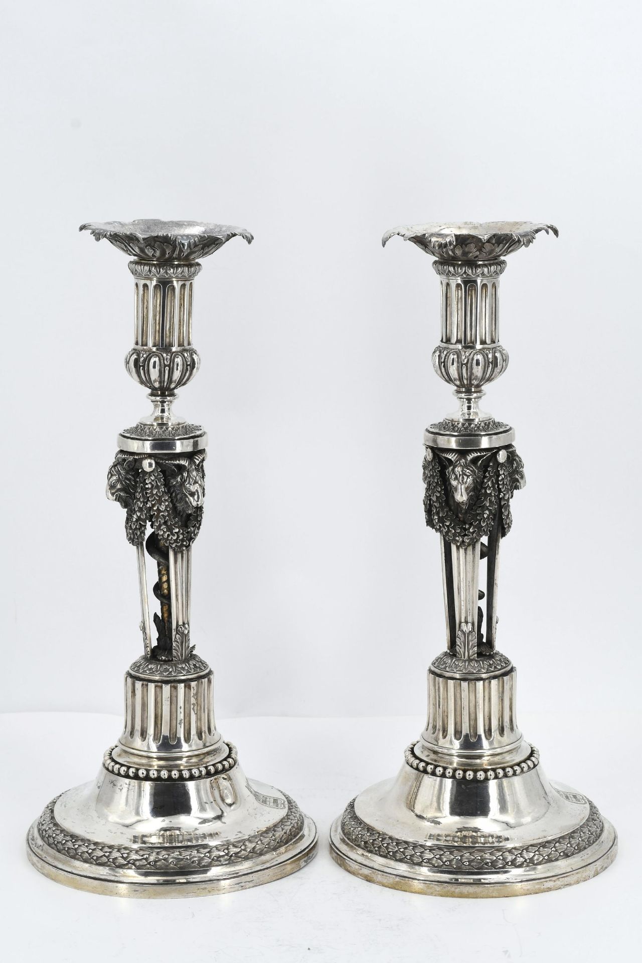 Pair of magnificent silver candlesticks from the Landsberg-Velen service - Image 3 of 8