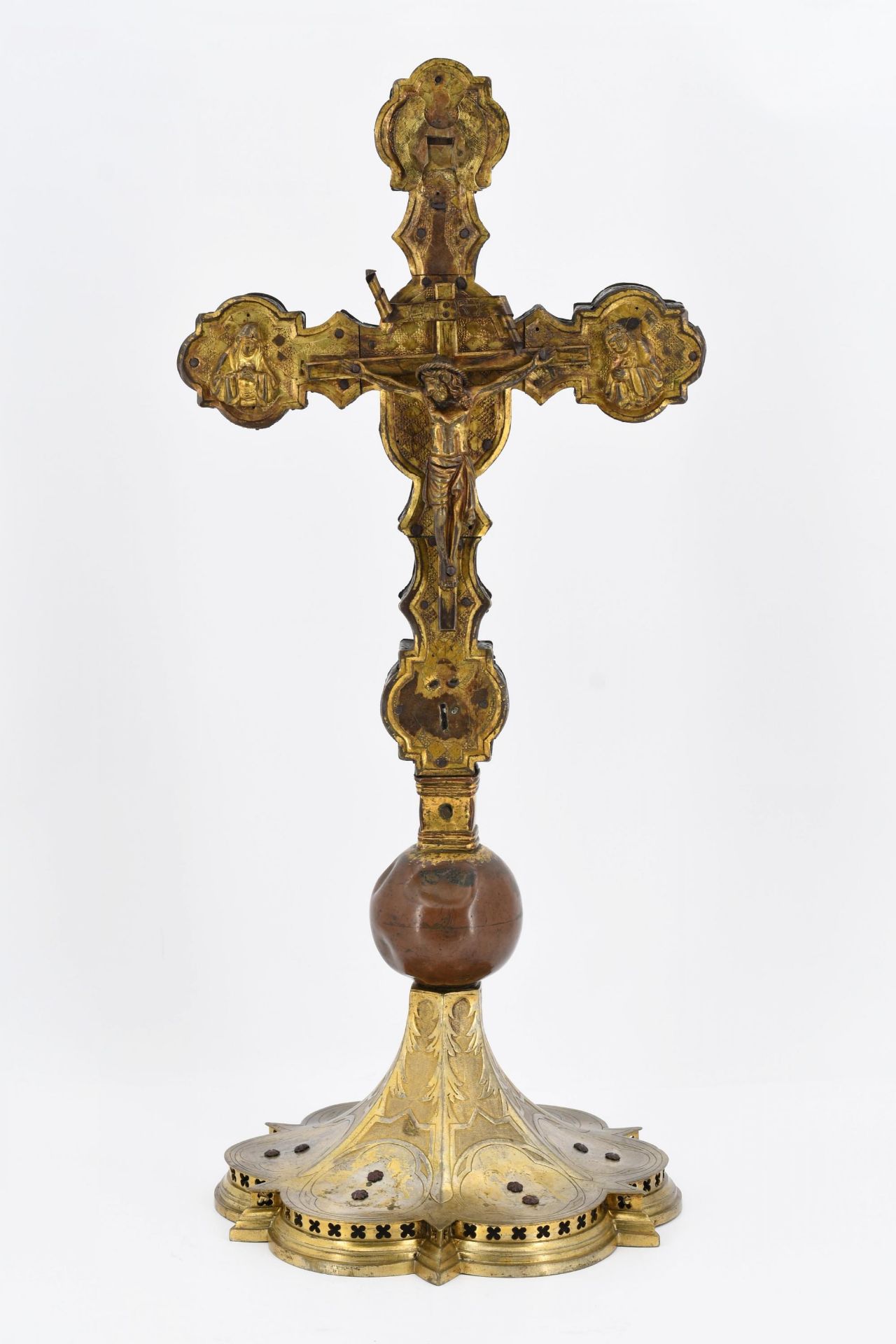 Gothic lecture cross made of wood and copper - Image 2 of 6