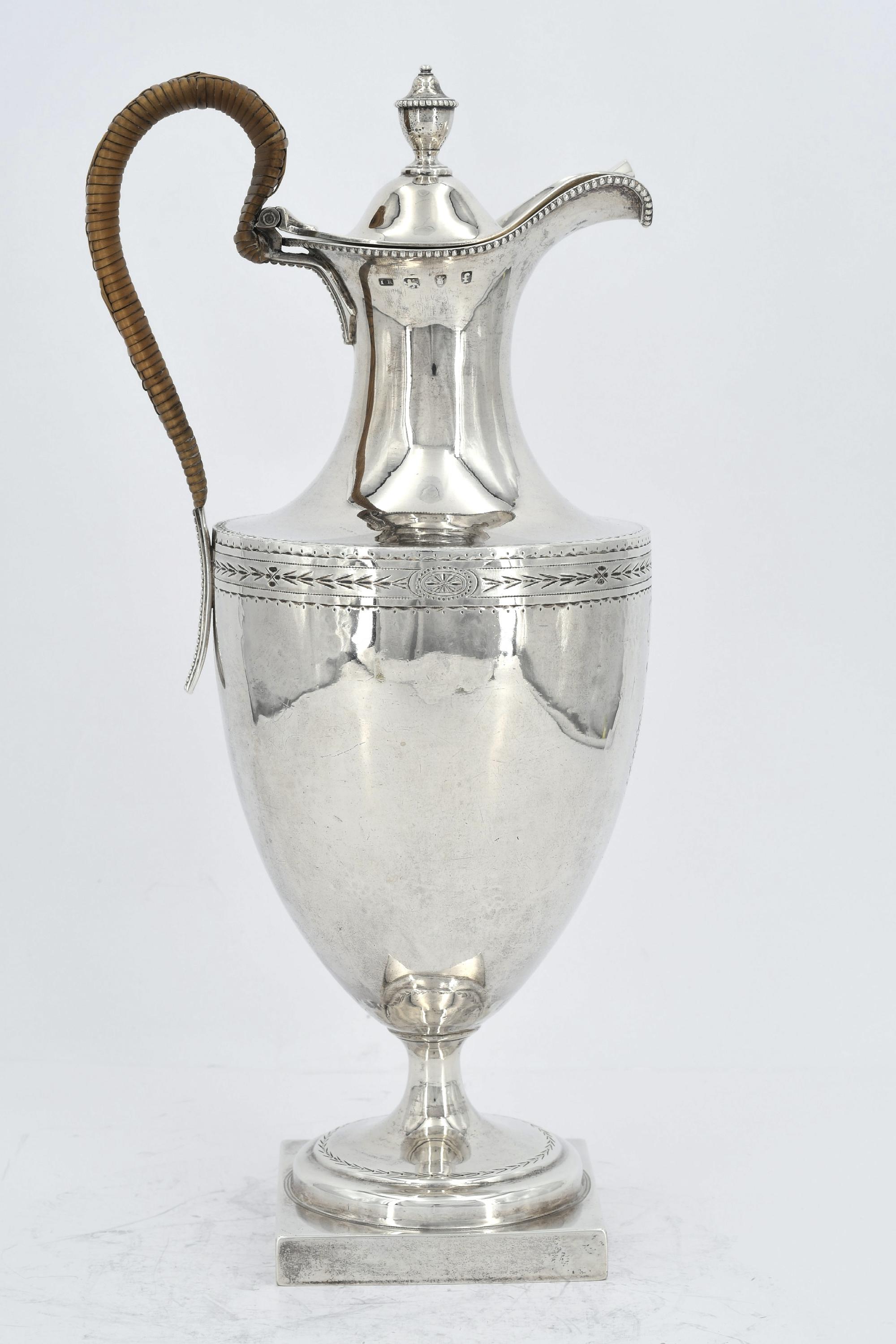 Footed George III silver jug - Image 4 of 8