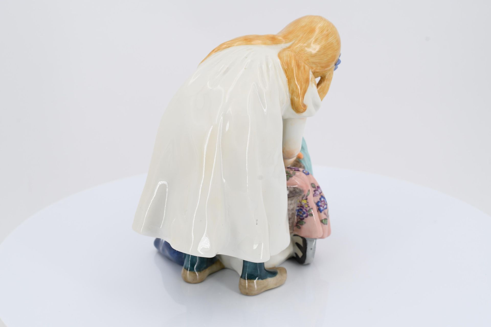 Porcelain figurine of girl with a doll's pram - Image 4 of 6