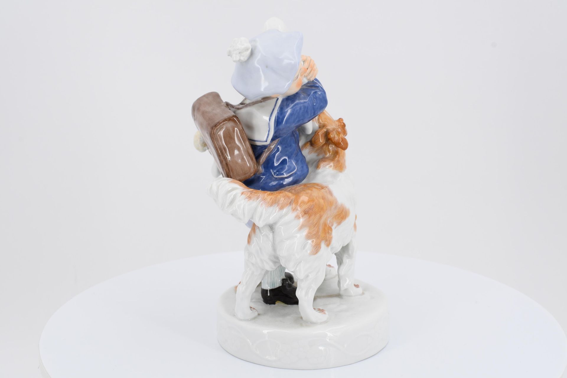 Porcelain figurine of school boy with dog - Image 5 of 6