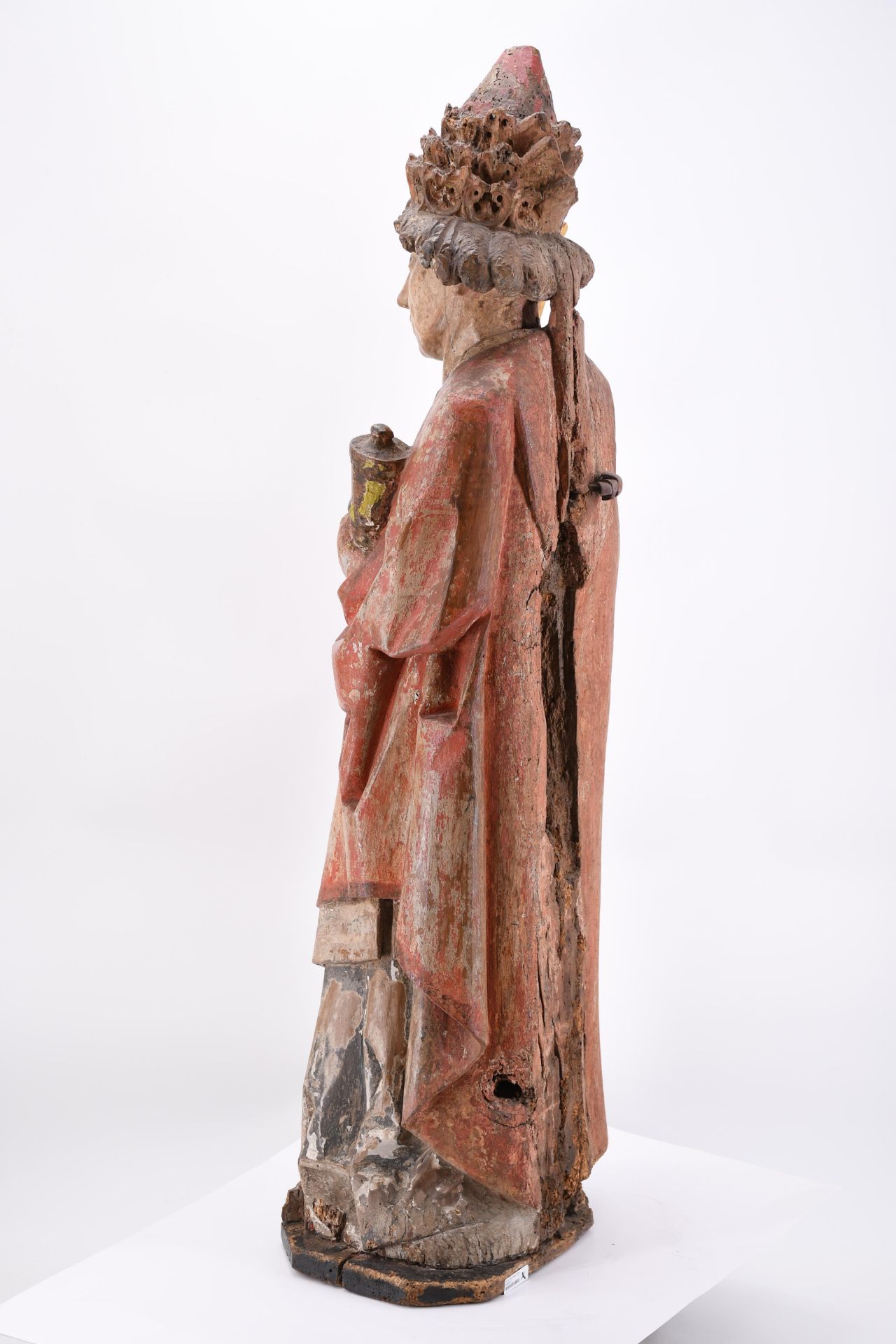 Eastern French school: Saint Cornelius with Cross Staff and Horn - Image 10 of 12