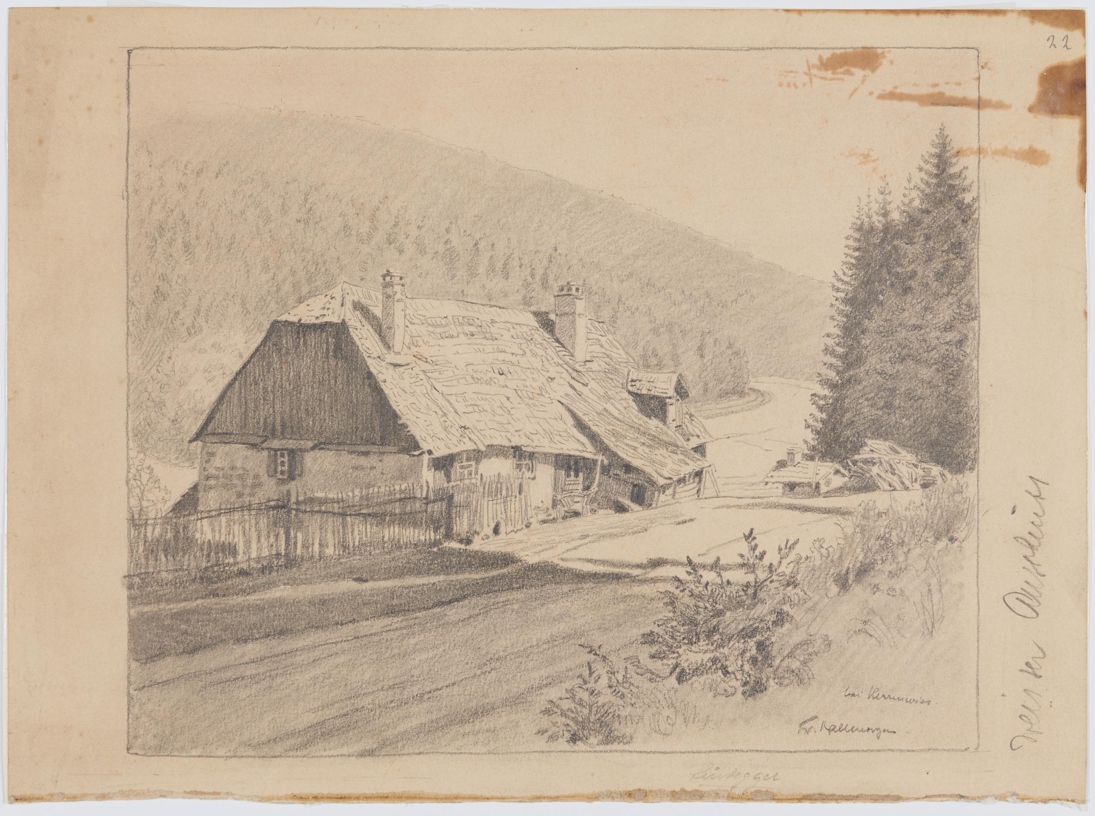 Friedrich Kallmorgen 1856 Altona - 1924 Grötzingen: Farm "bei Herrenwies" - Image 2 of 3
