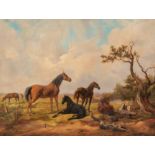 Otto Grashof: Weite Landschaft mit Pferden
