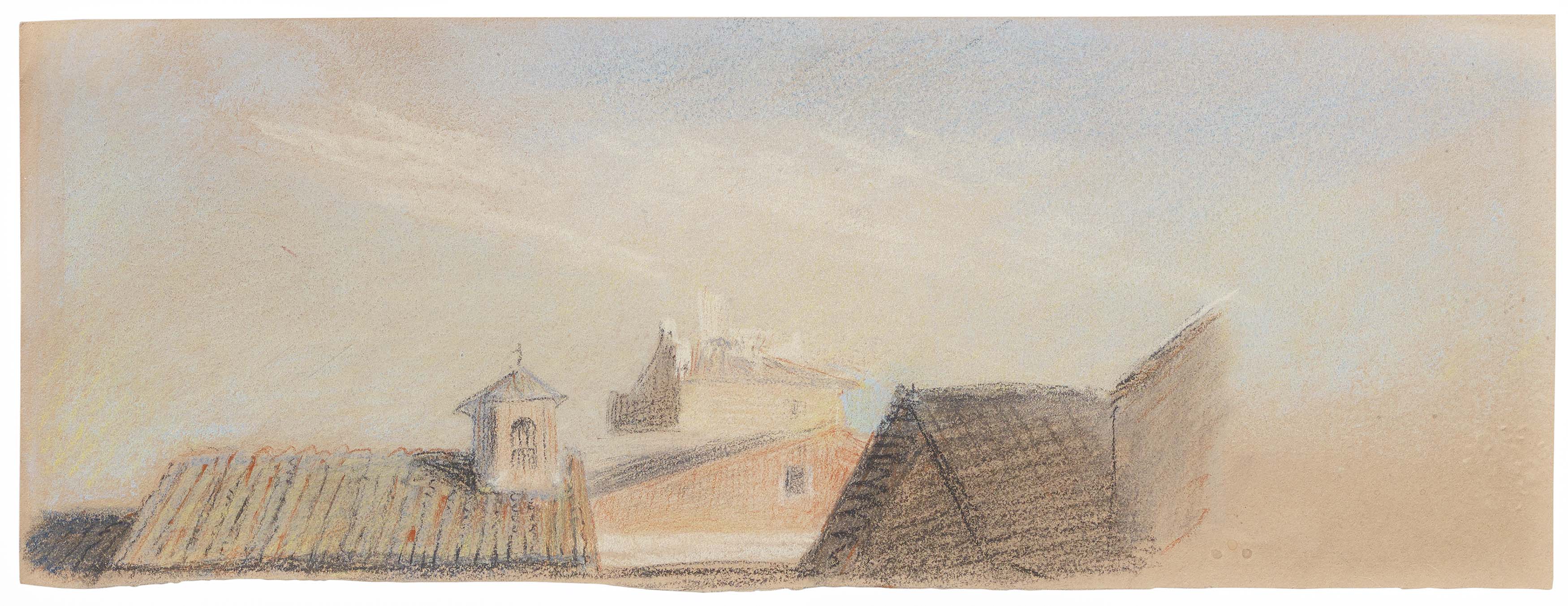 Unknown Artist: Study of the Sky above the Rooftops