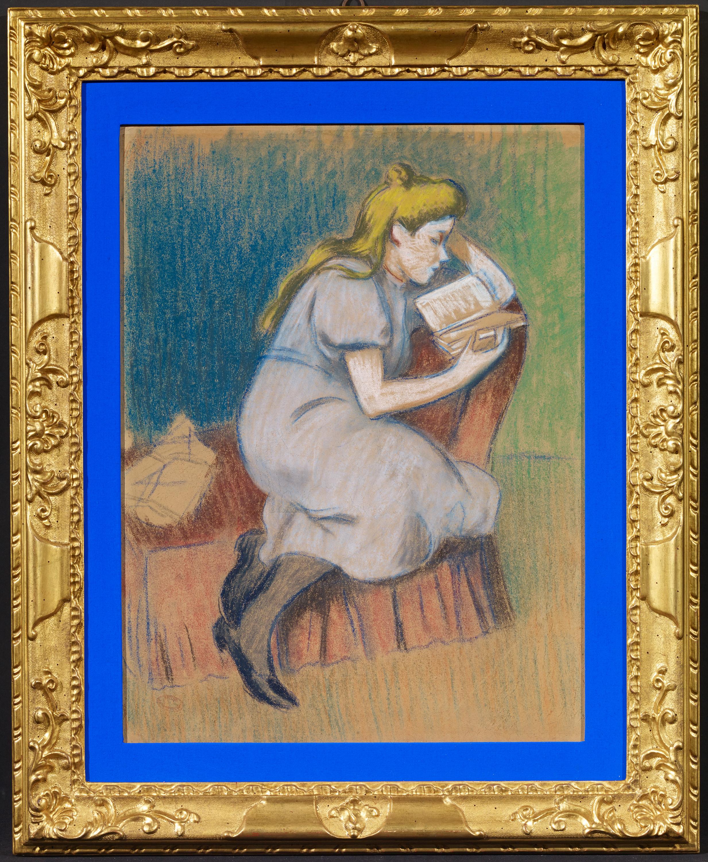Federico Zandomeneghi 1841 Venice - 1917 Paris: Reading Girl - Image 2 of 4