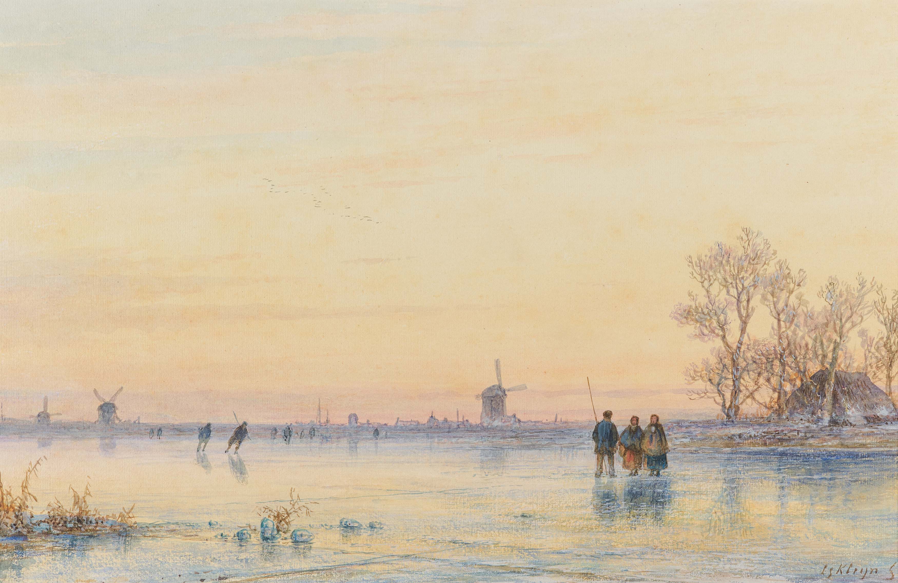 Lodewijk Johannes Kleijn 1817 Loosduinen - 1897 Den Haag: Winter Evening